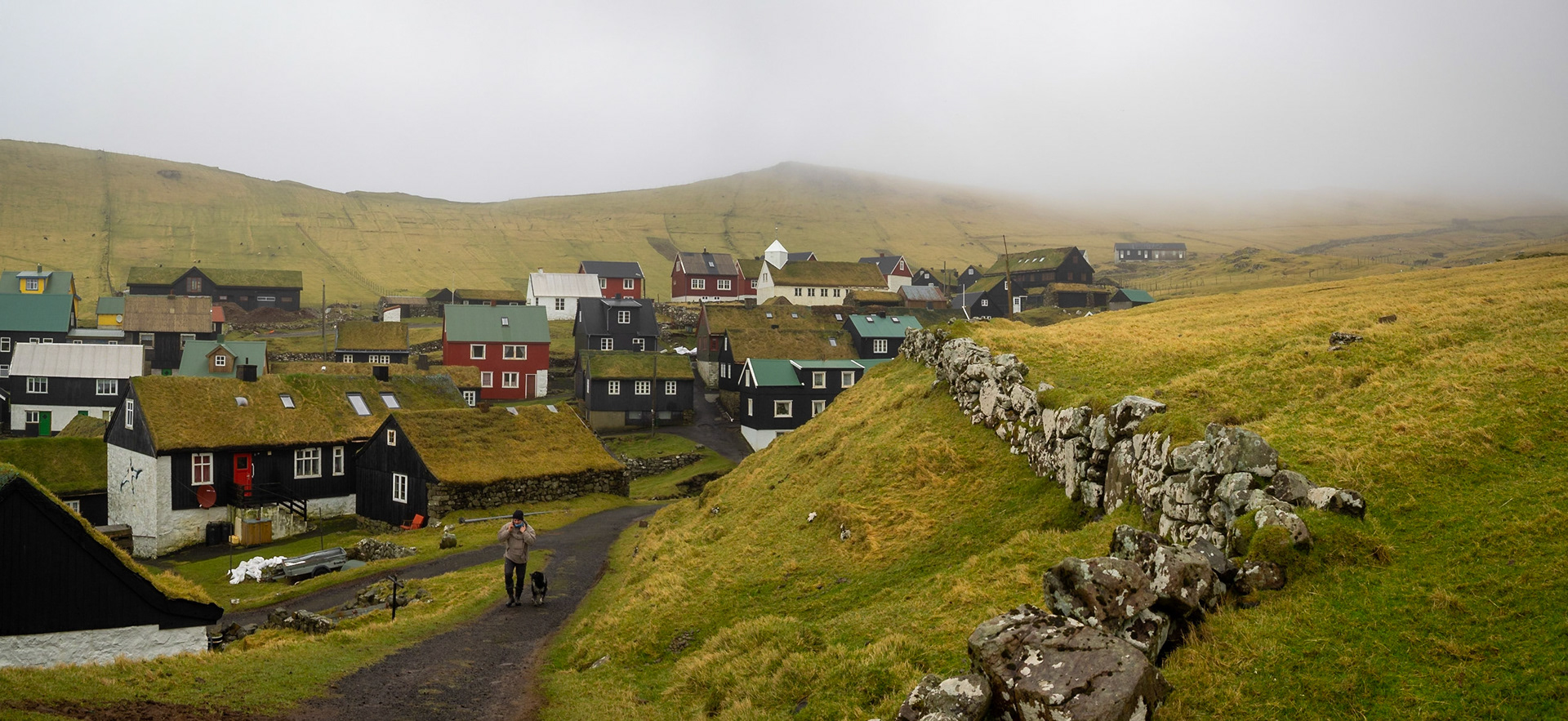 Mykines hamlet panorama