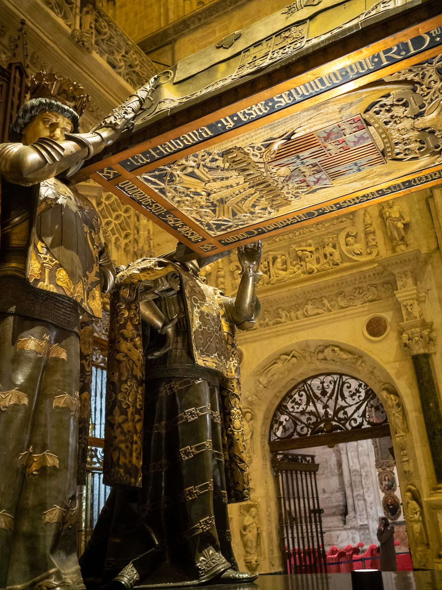 Detail of the Christopher Colombus tomb, Seville Cathedral