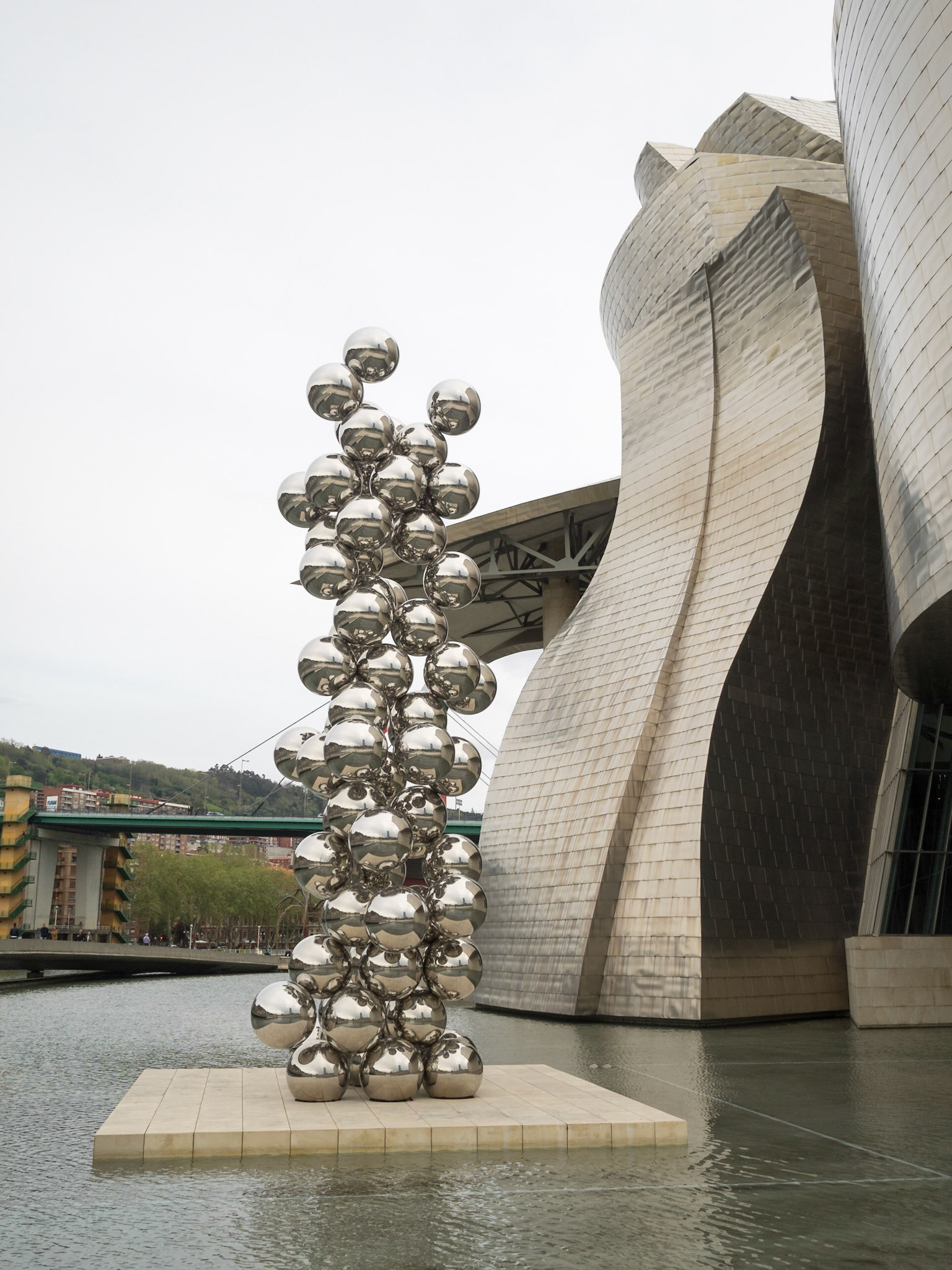 Anish Kapoor sculpture outside Guggenheim Museum Bilbao