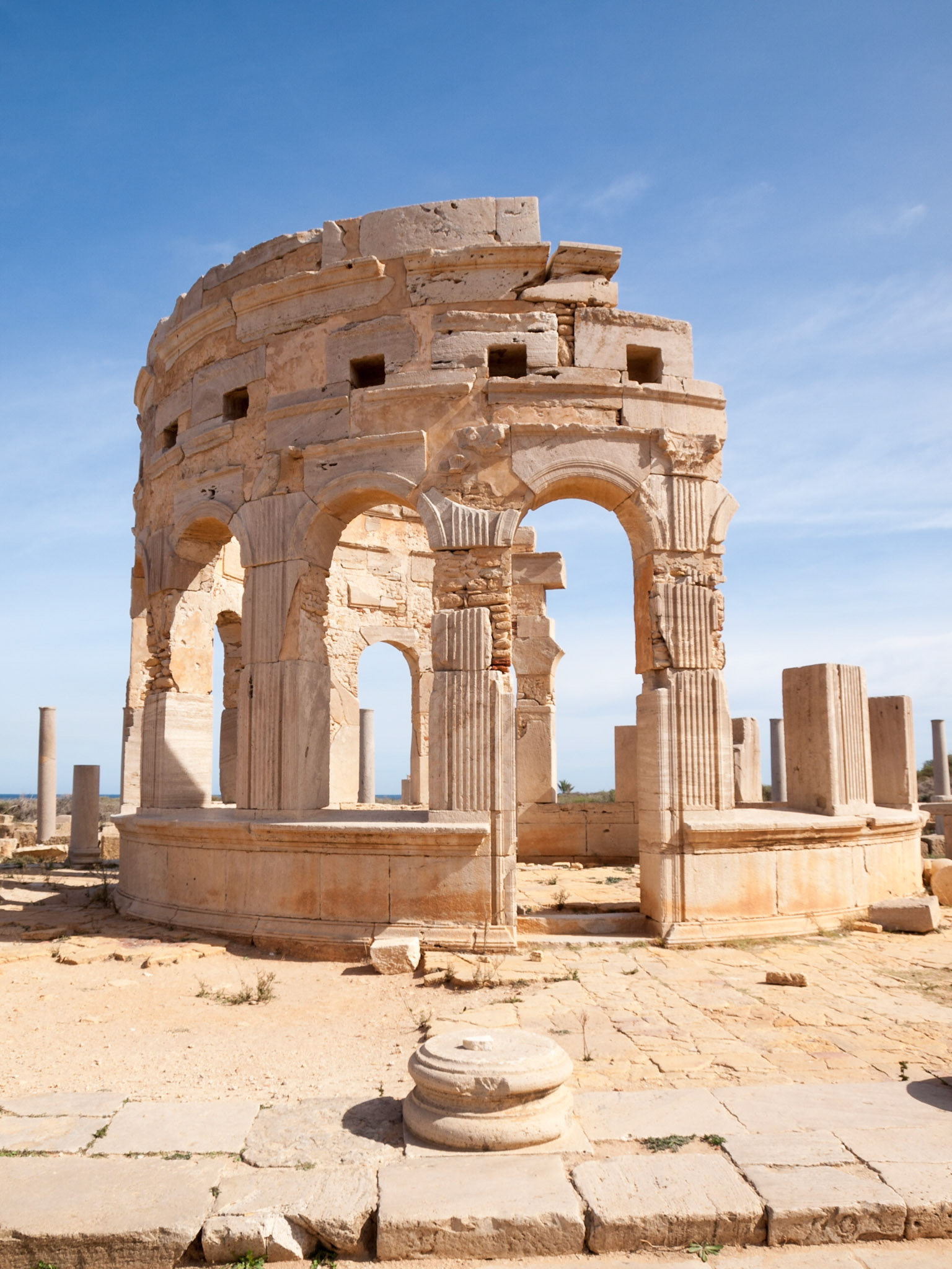 Leptis Magna market building ruins