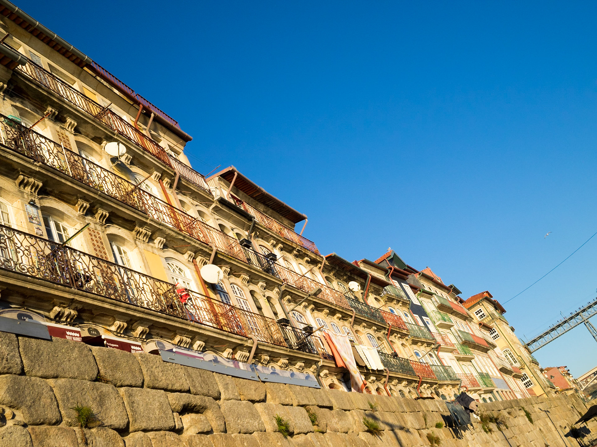 Oporto Douro riverside Ribeira buildings