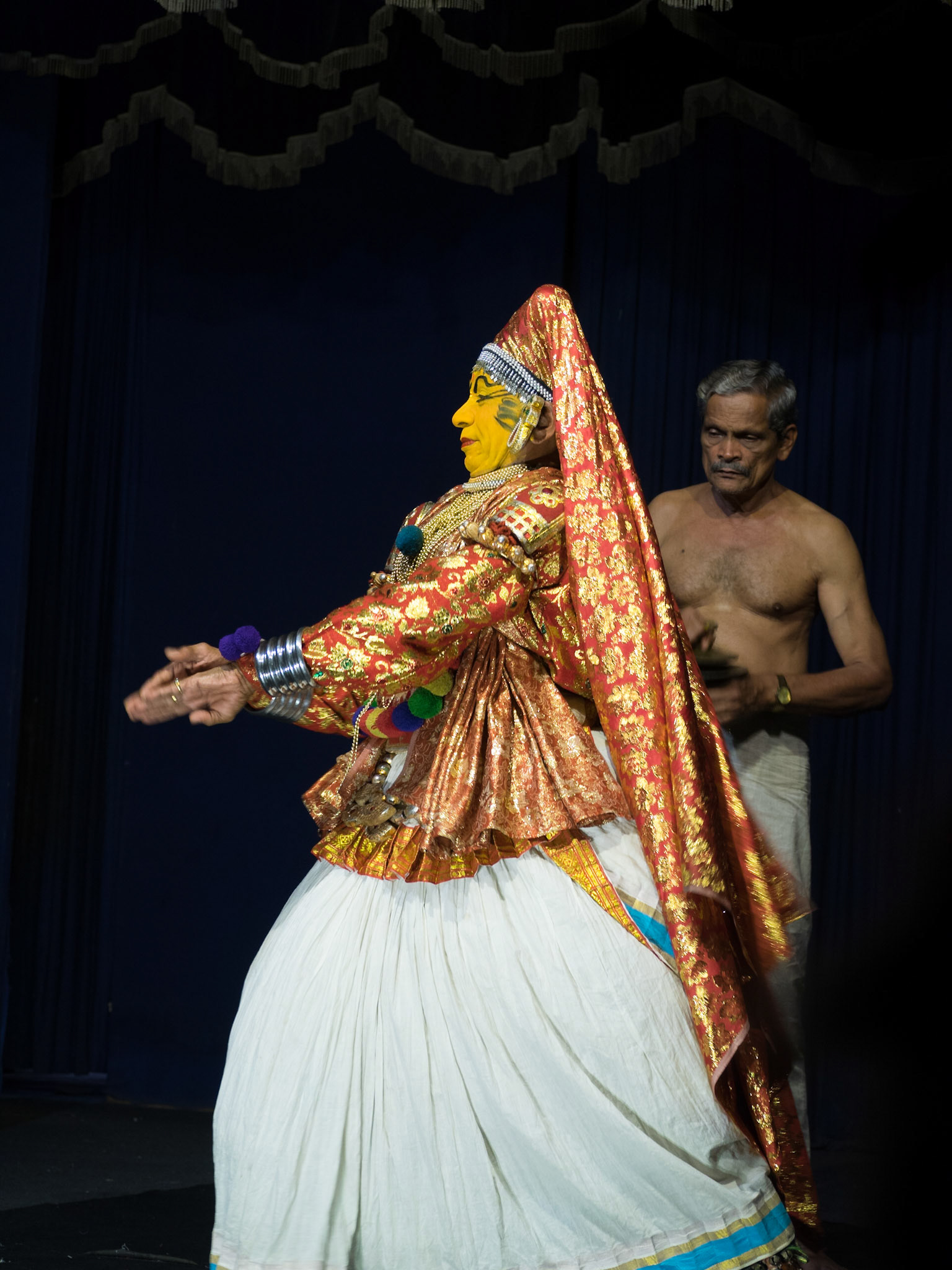 Kathakali performer with typical expression of the art
