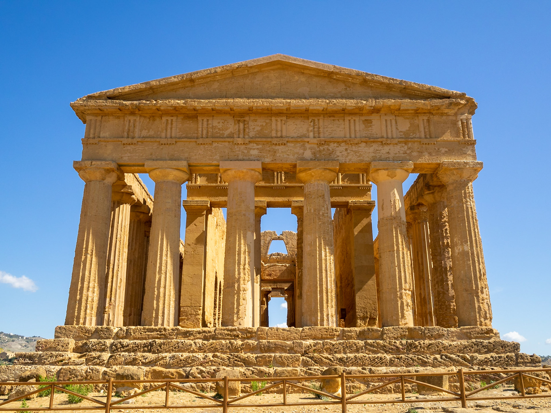 The west facade of Temple of Concordia, Valle dei Templi