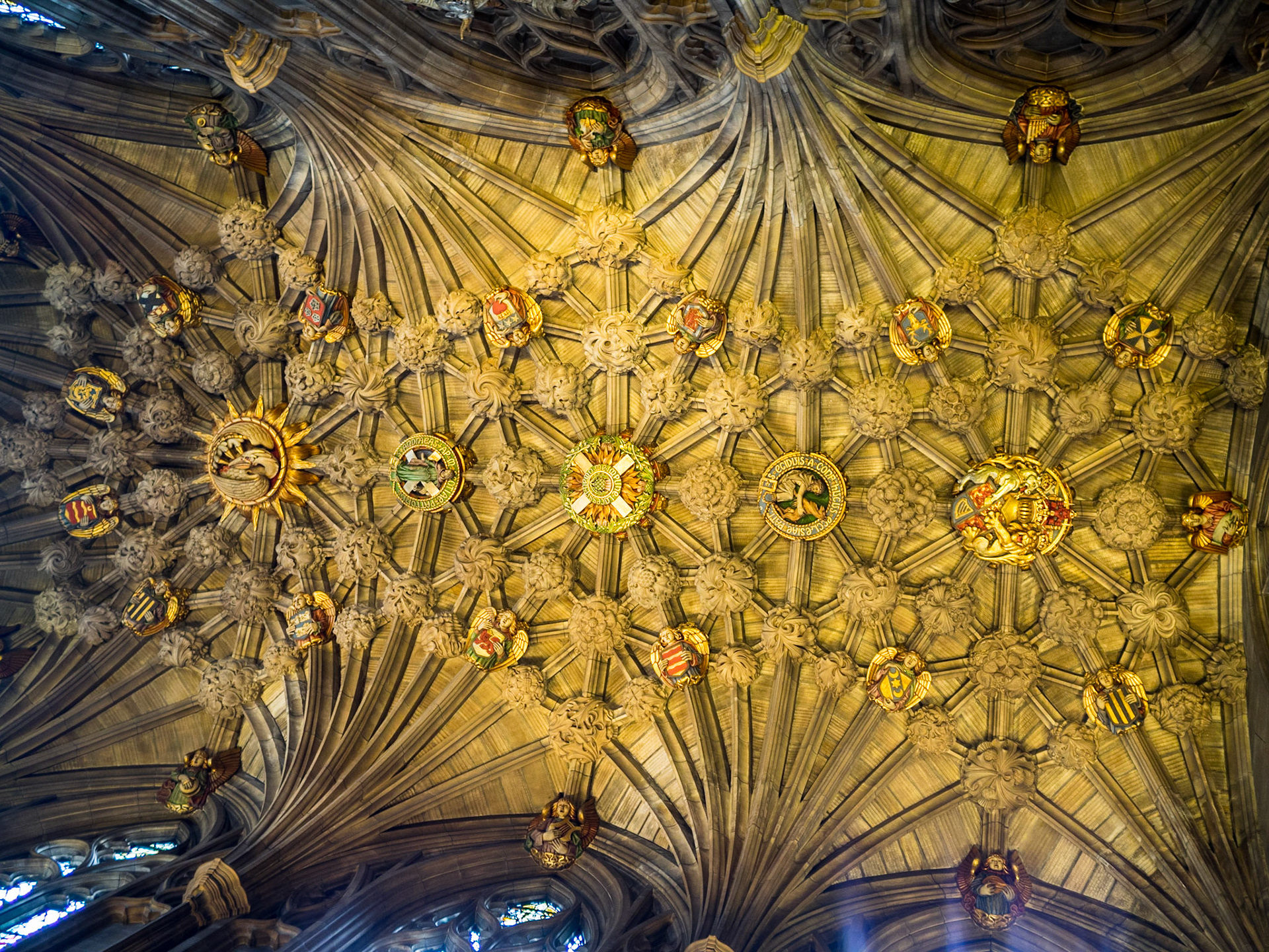 the ceiling of the Thistle Chapel in St. Giles Cathedral