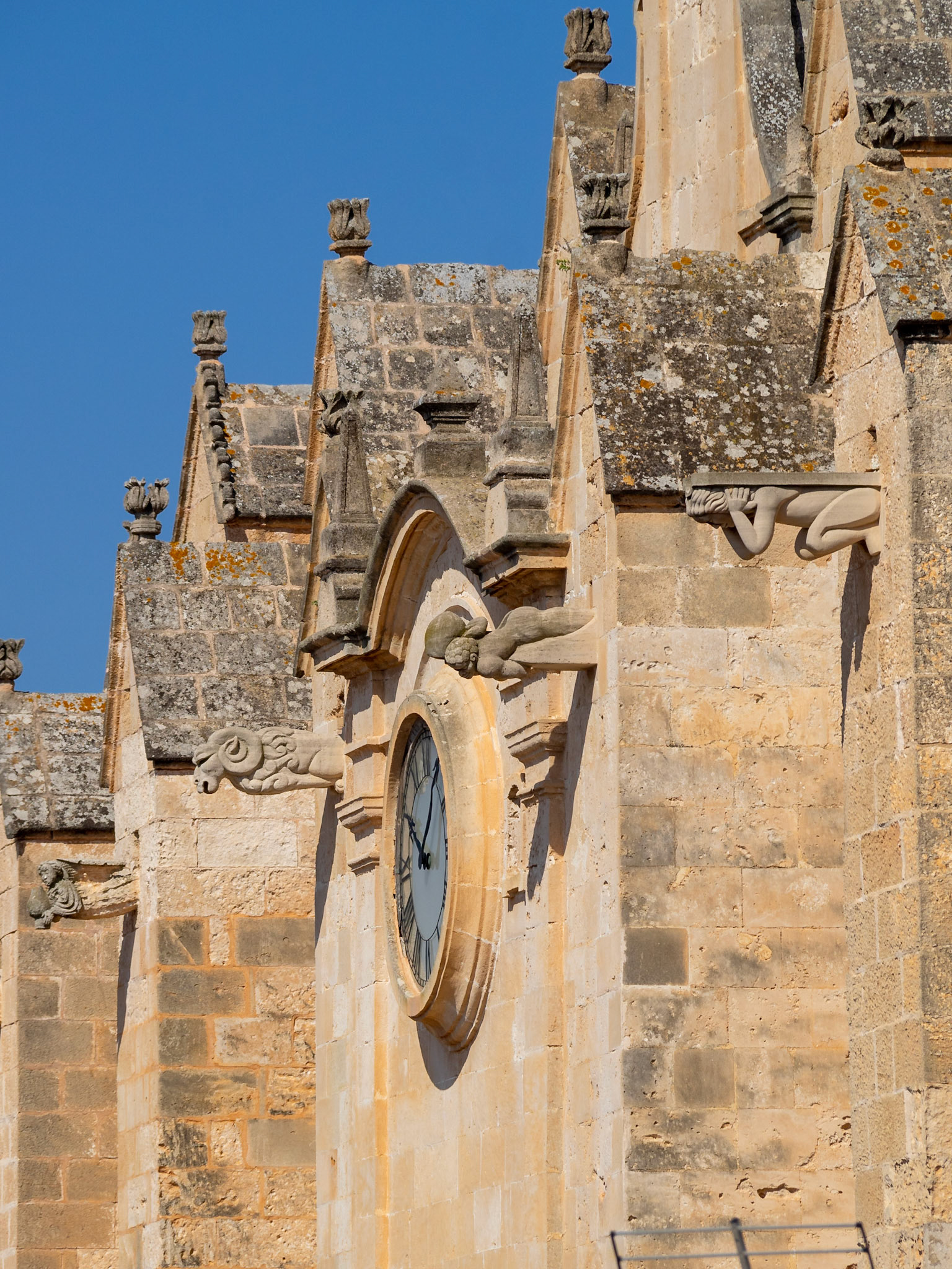 Gargoyles on the side of the Ciutadella de Menorca Cathedral