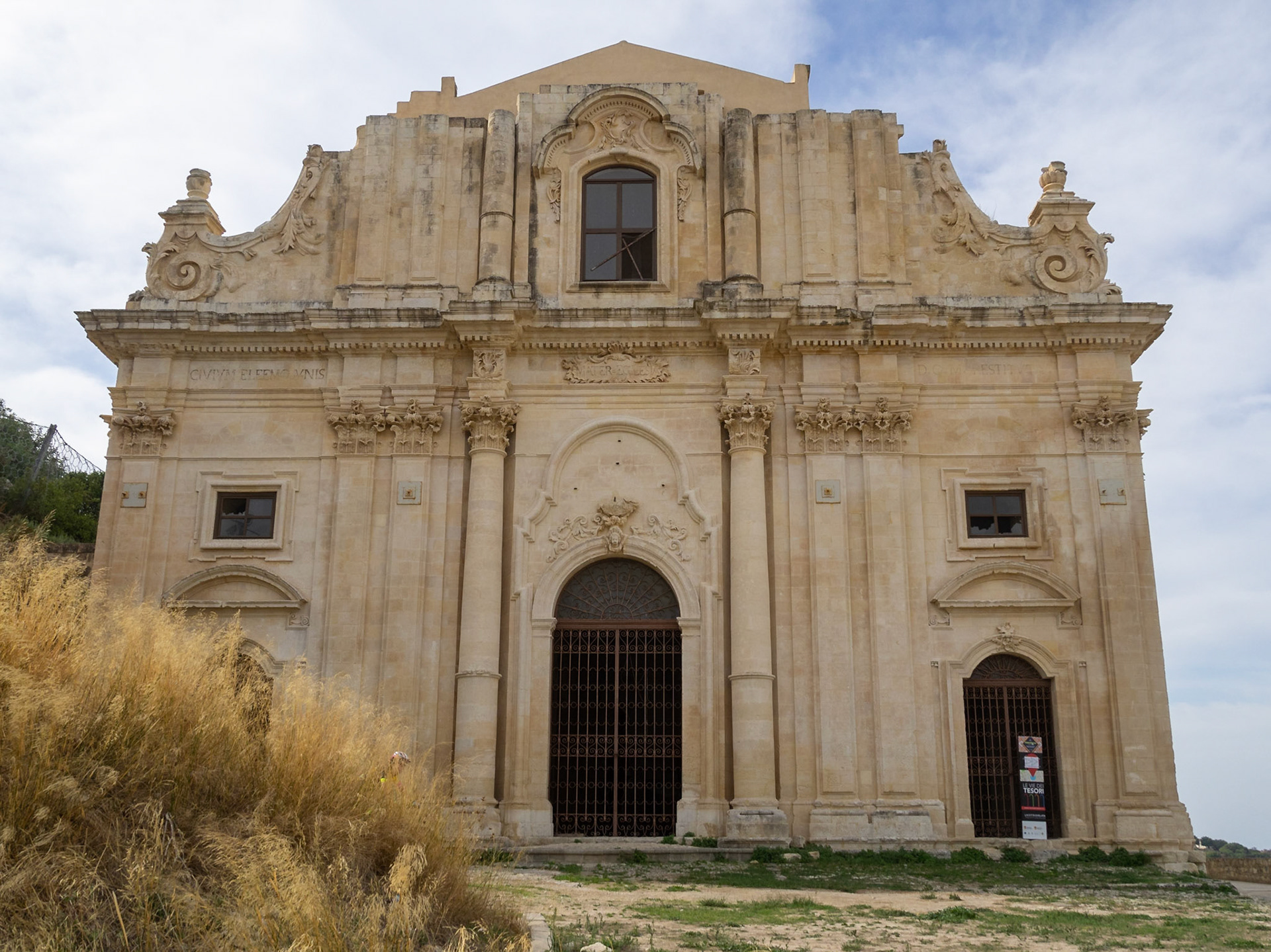 The facade of the abandoned church San Mateo, Scicli