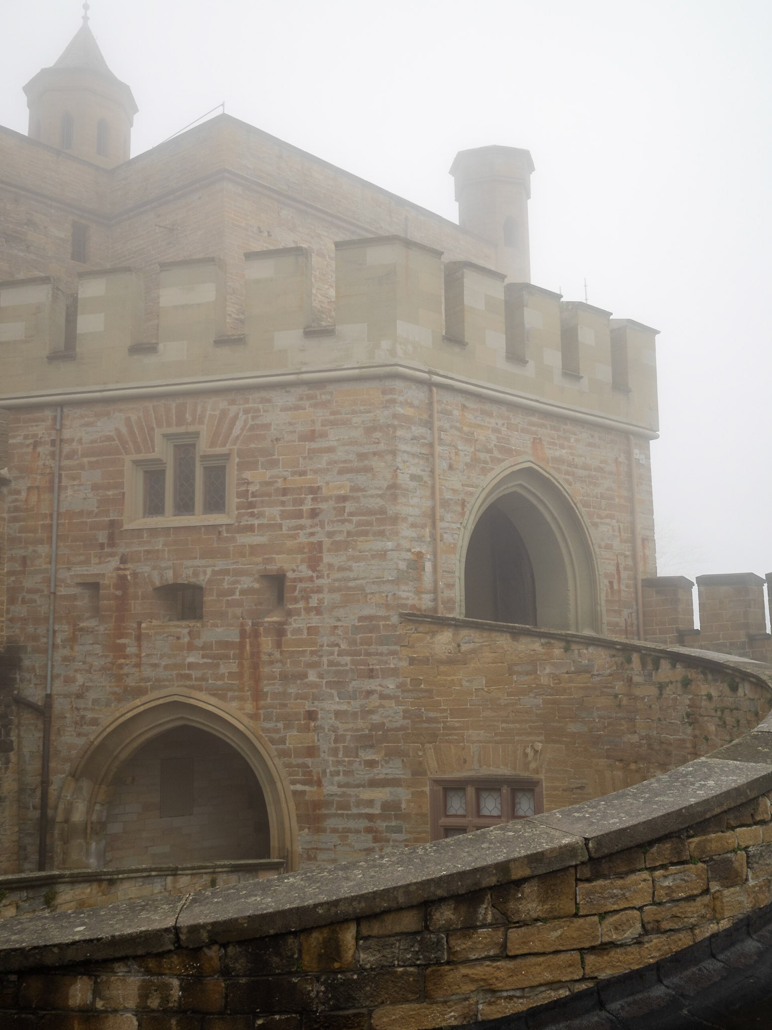 Burg Hohenzollern Adlertor in the fog
