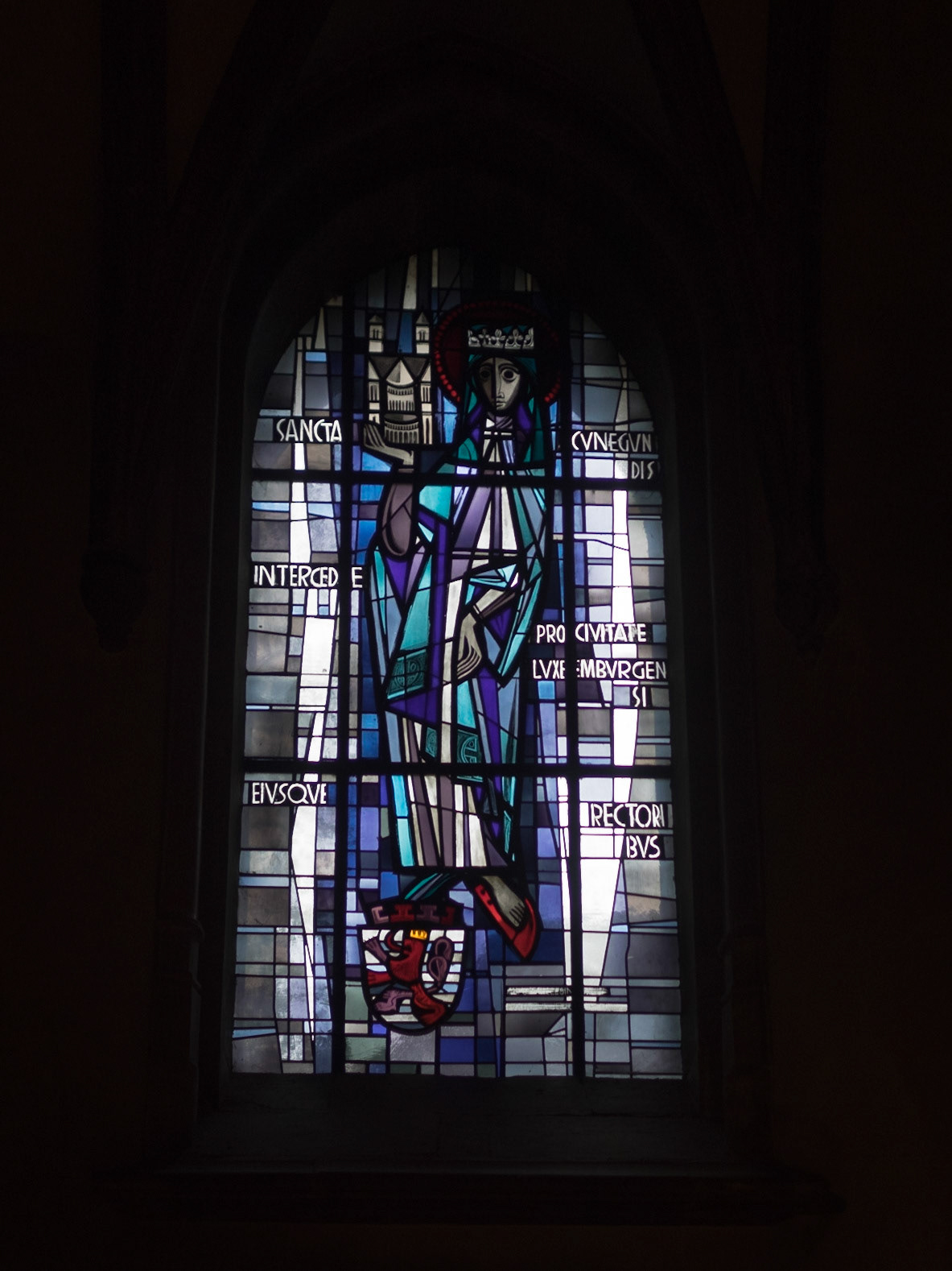 Luxembourg Cathedral satined glass window