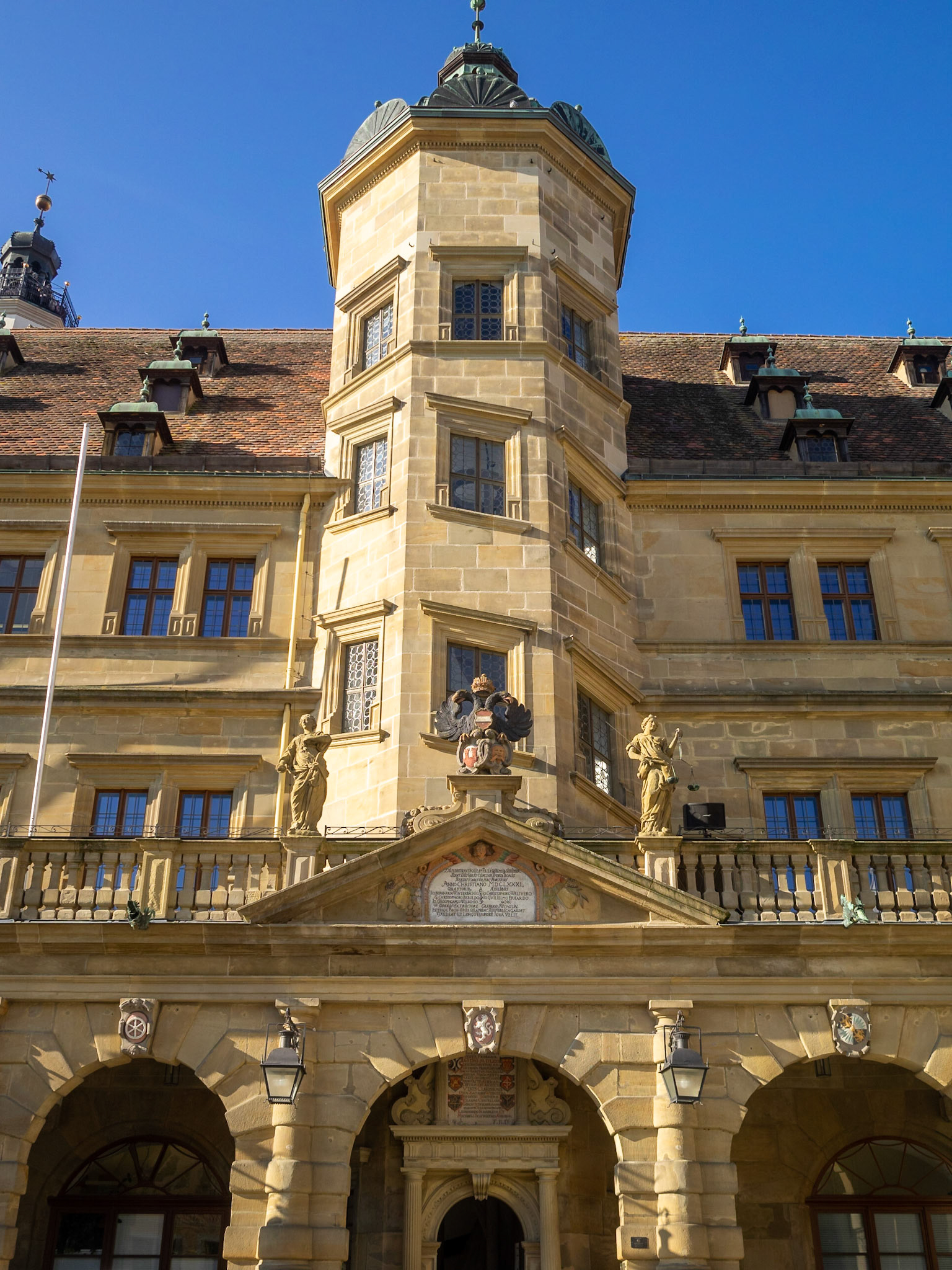Rothenburg ob der Tauber Rathaus building detail