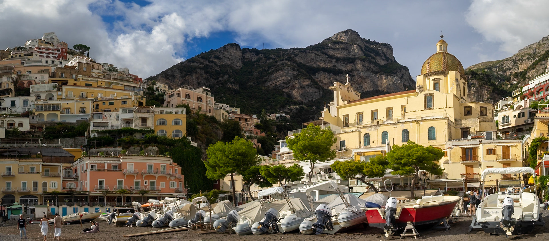 Positano panorama from the beach