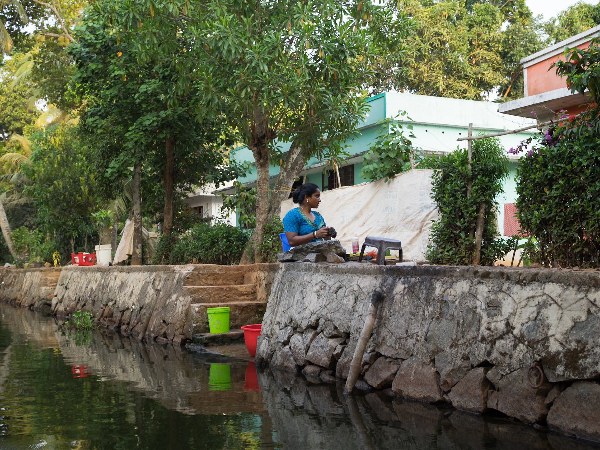 Life by the canals of Kerala backwaters