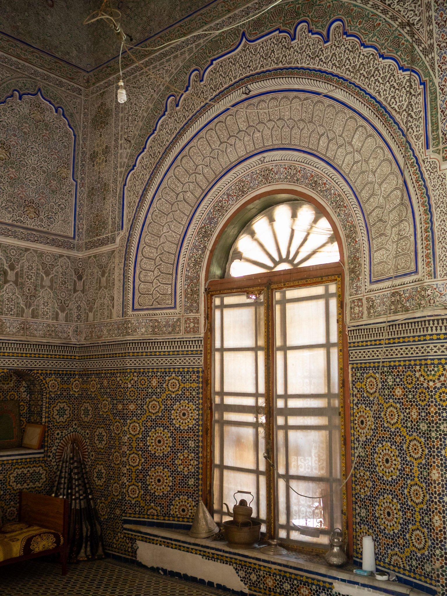 Dar Glaoui room accessed from the eastern courtyard, Fez, Morocco