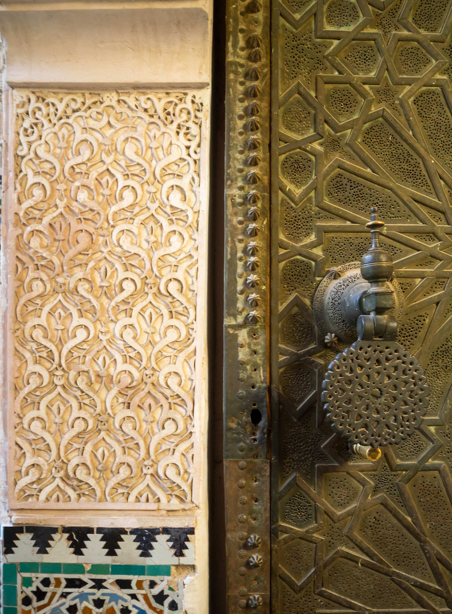 Bou Inania Madrasa doorway detail, Fez, Morocco
