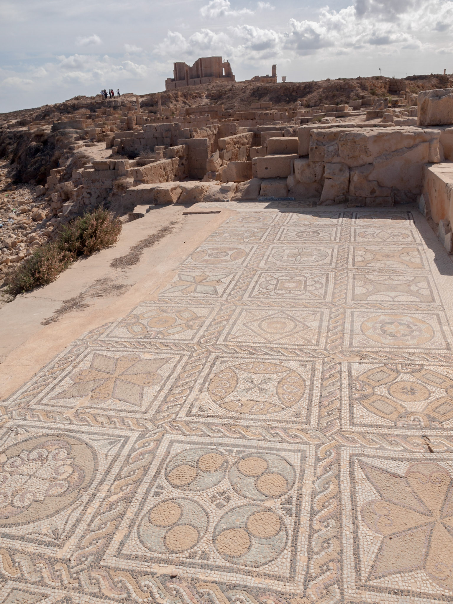 Mosaic of the Roman ruins of the Baths of Oceanus in Sabratha