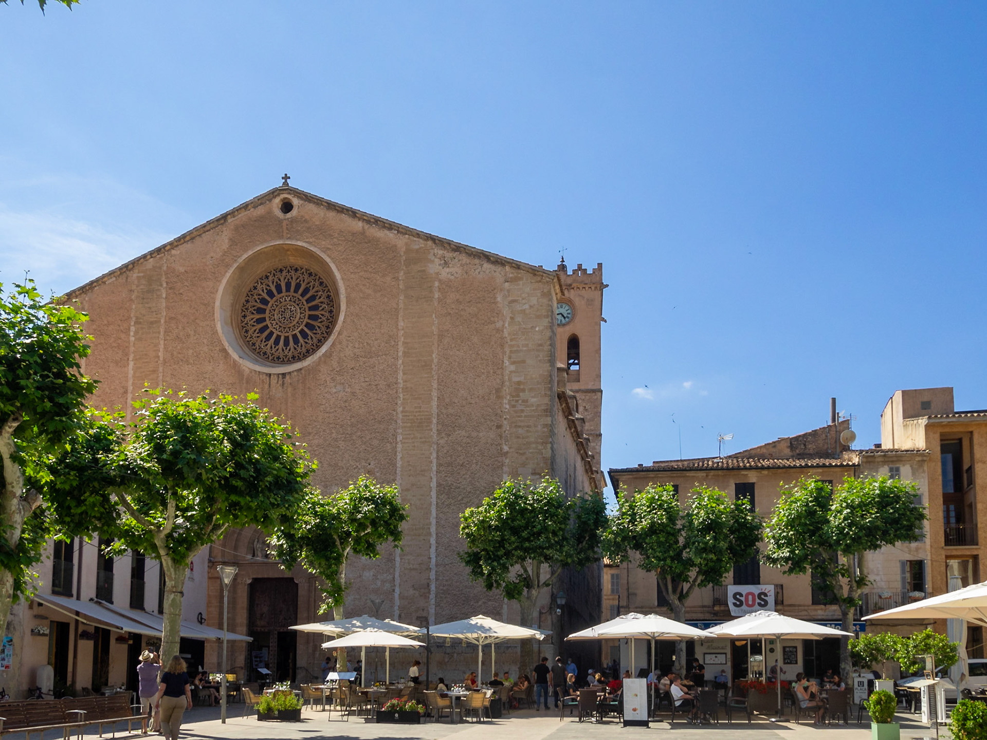 Pollença Plaça Major and Our Lady of the Angels Church, Mallorca