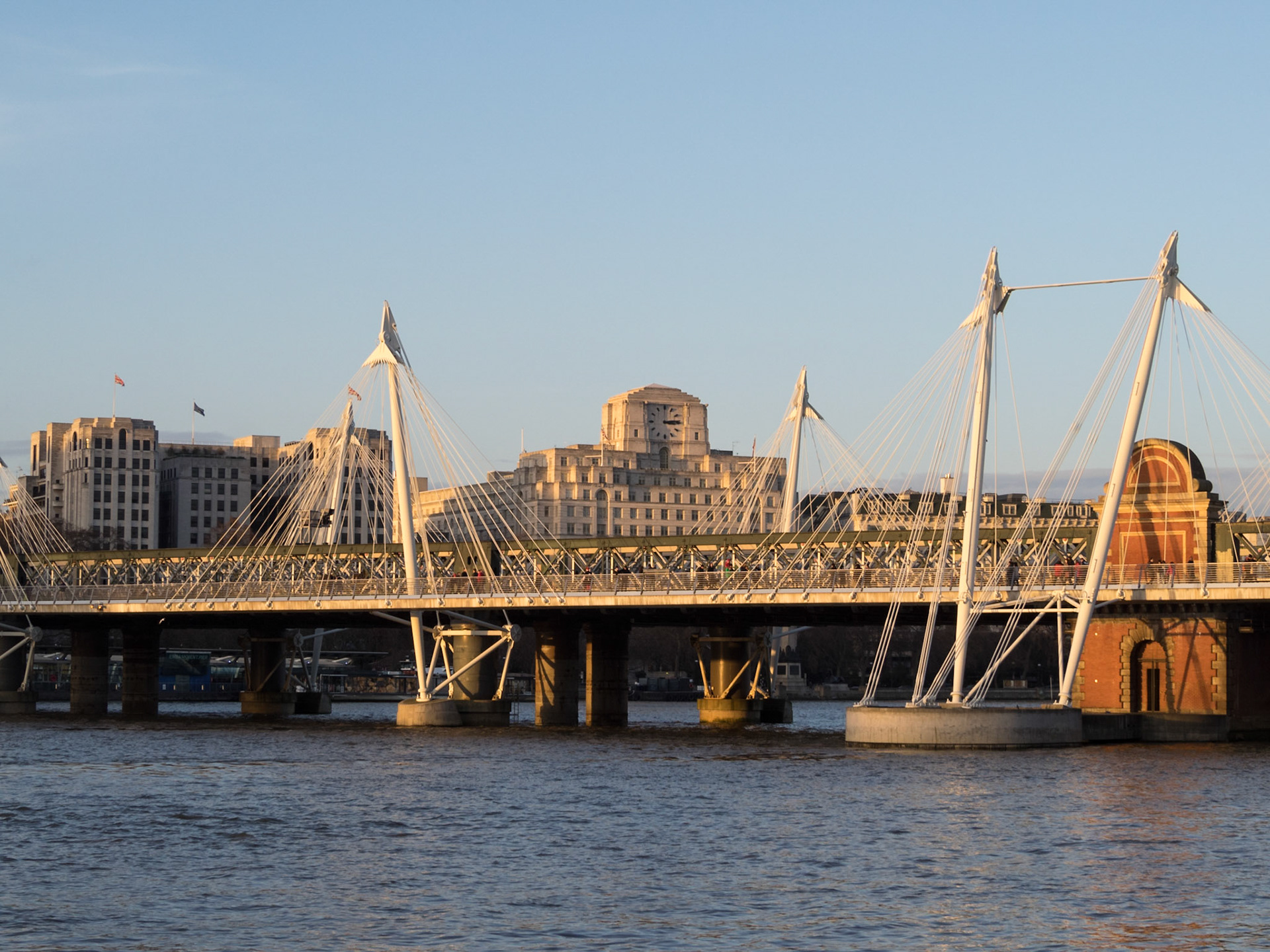 Hungerford Bridge and Golden Jubilee Bridges