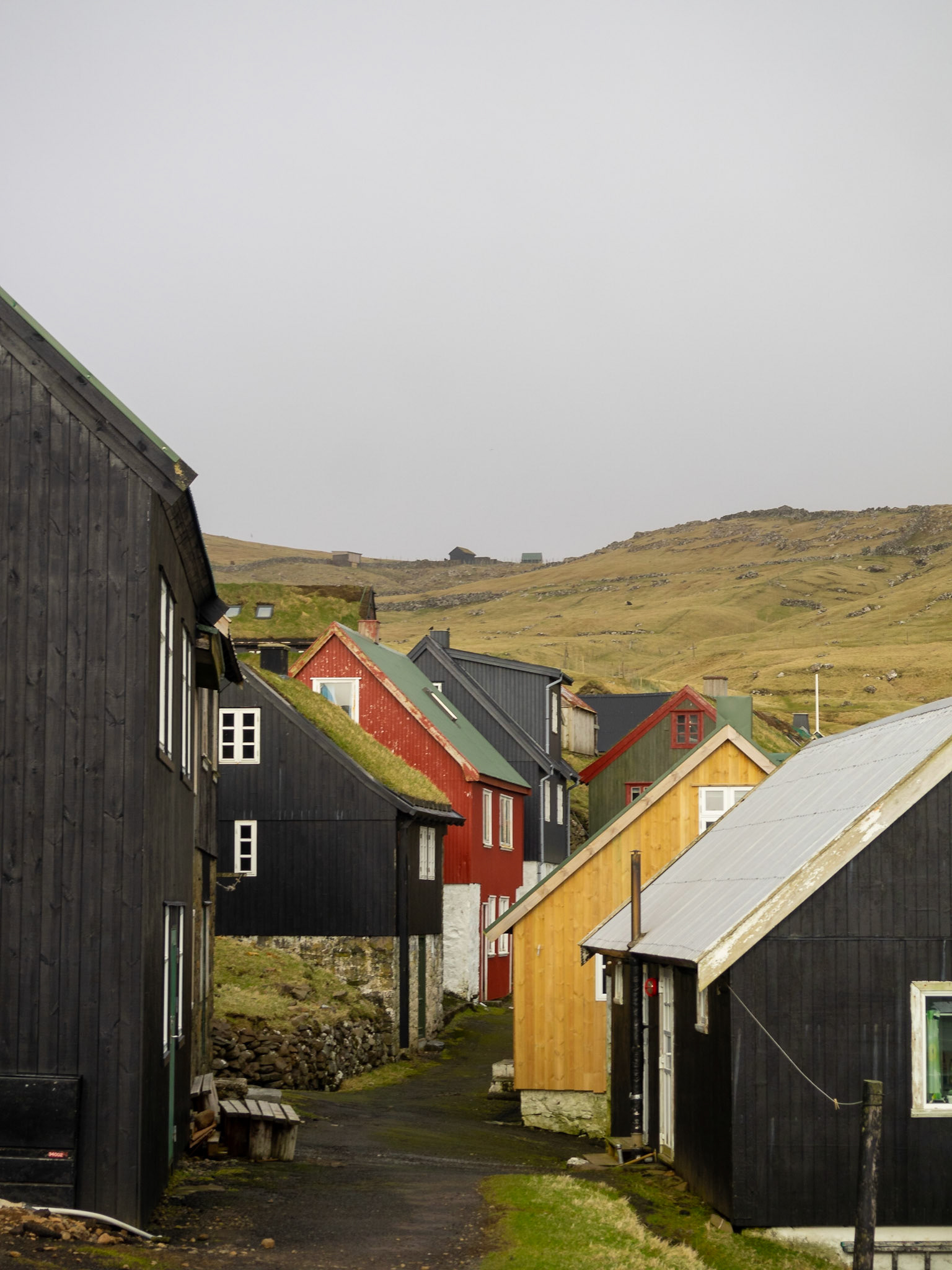 Mykines village houses