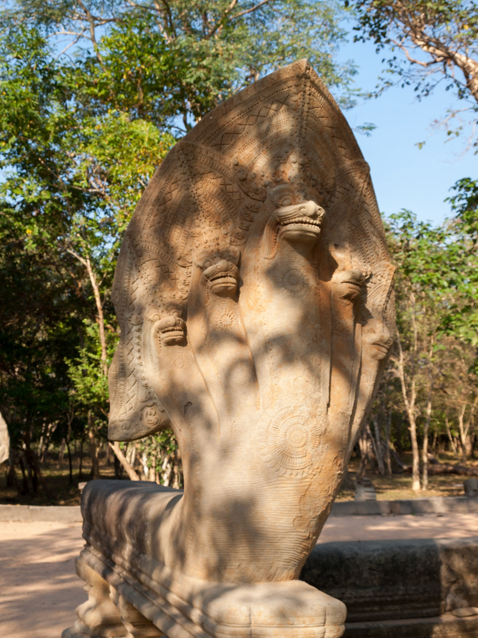 Beng Mealea, Cambodia - Naga head at the temple entrance