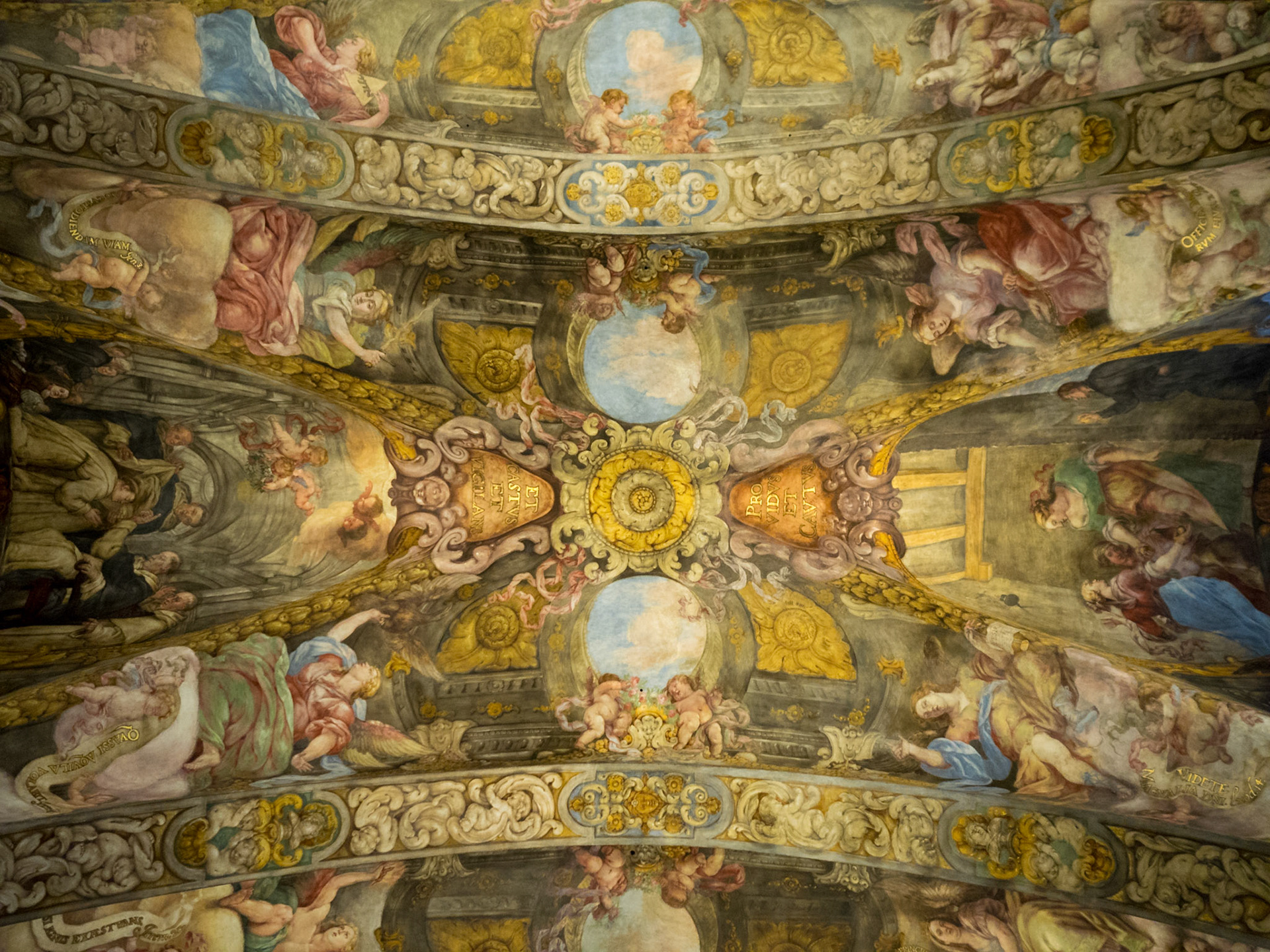 St Nicolas de Bari and St Pedro Martir Church fresco covered ceiling