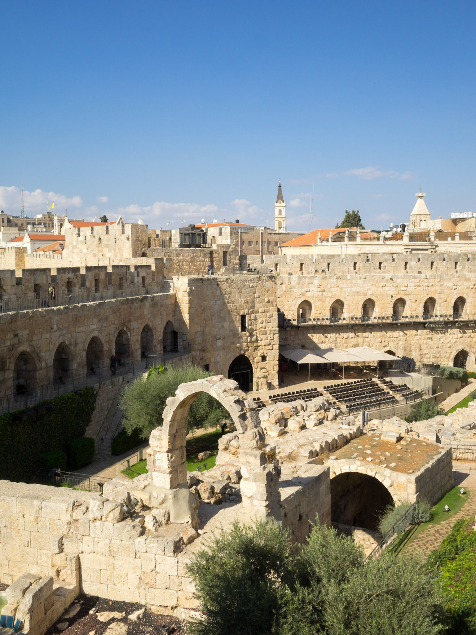 The ruins of the Citadel inside the Tower of David