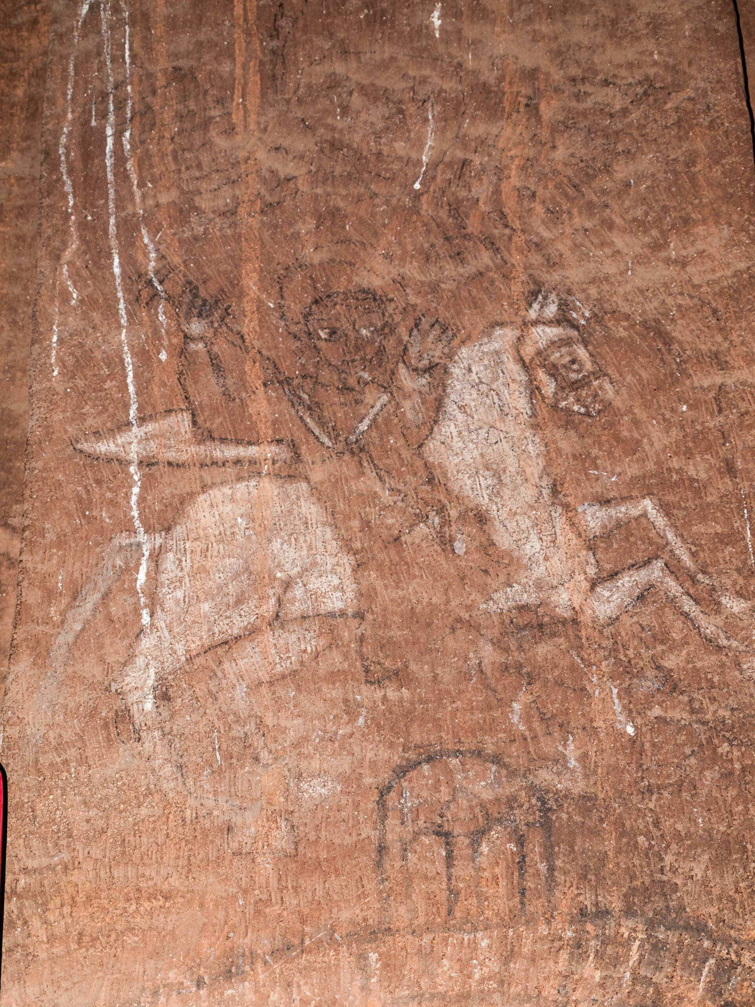 Bet Abba Libanos church in Lalibela - painted St George and dragon