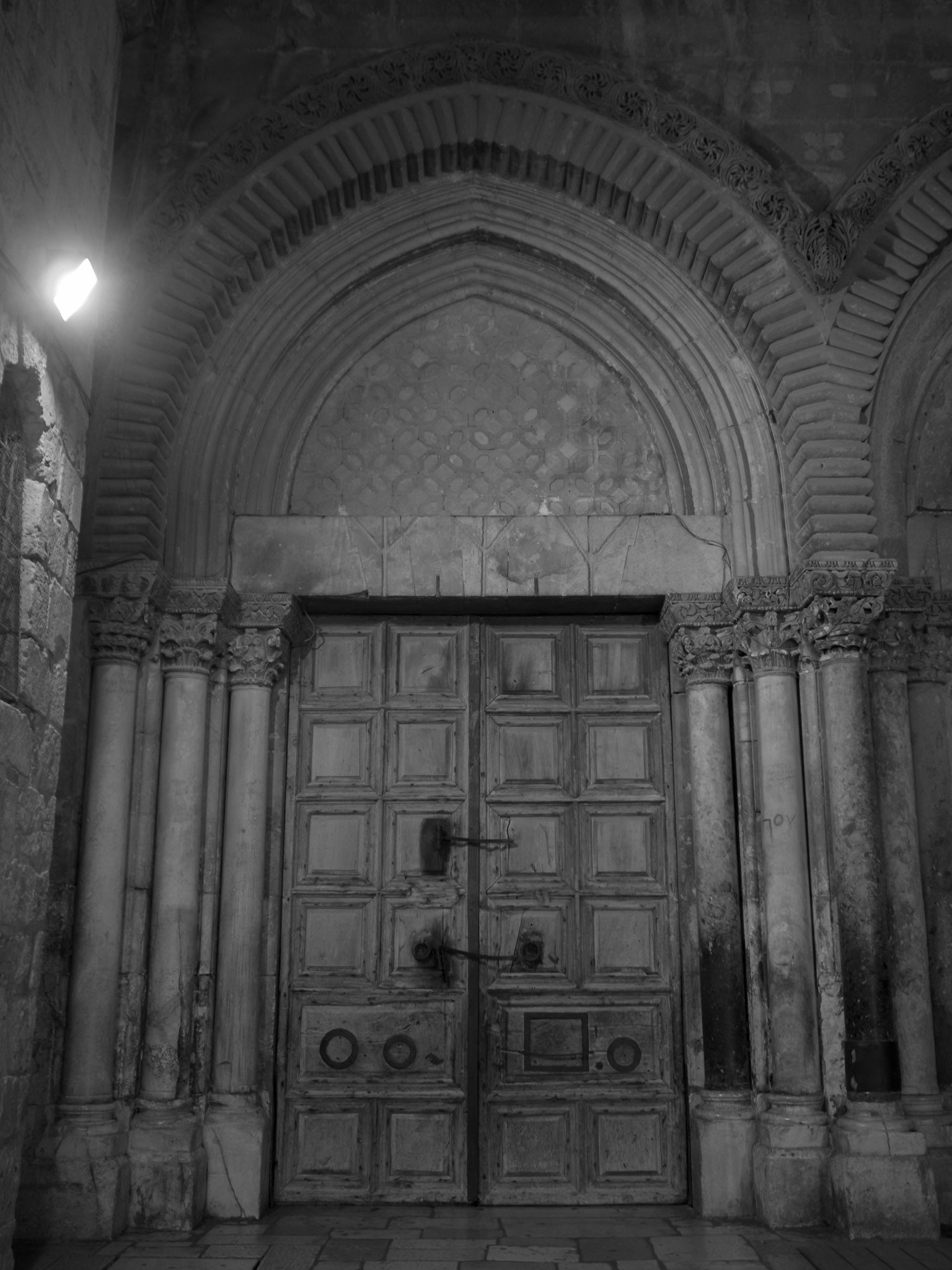 The door of the Church of the Holy Sepulcher