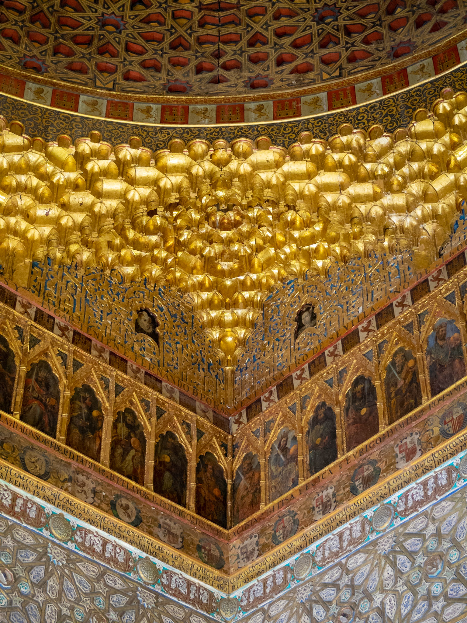 The Hall of Ambassadors decorations detail, Alcazar of Seville