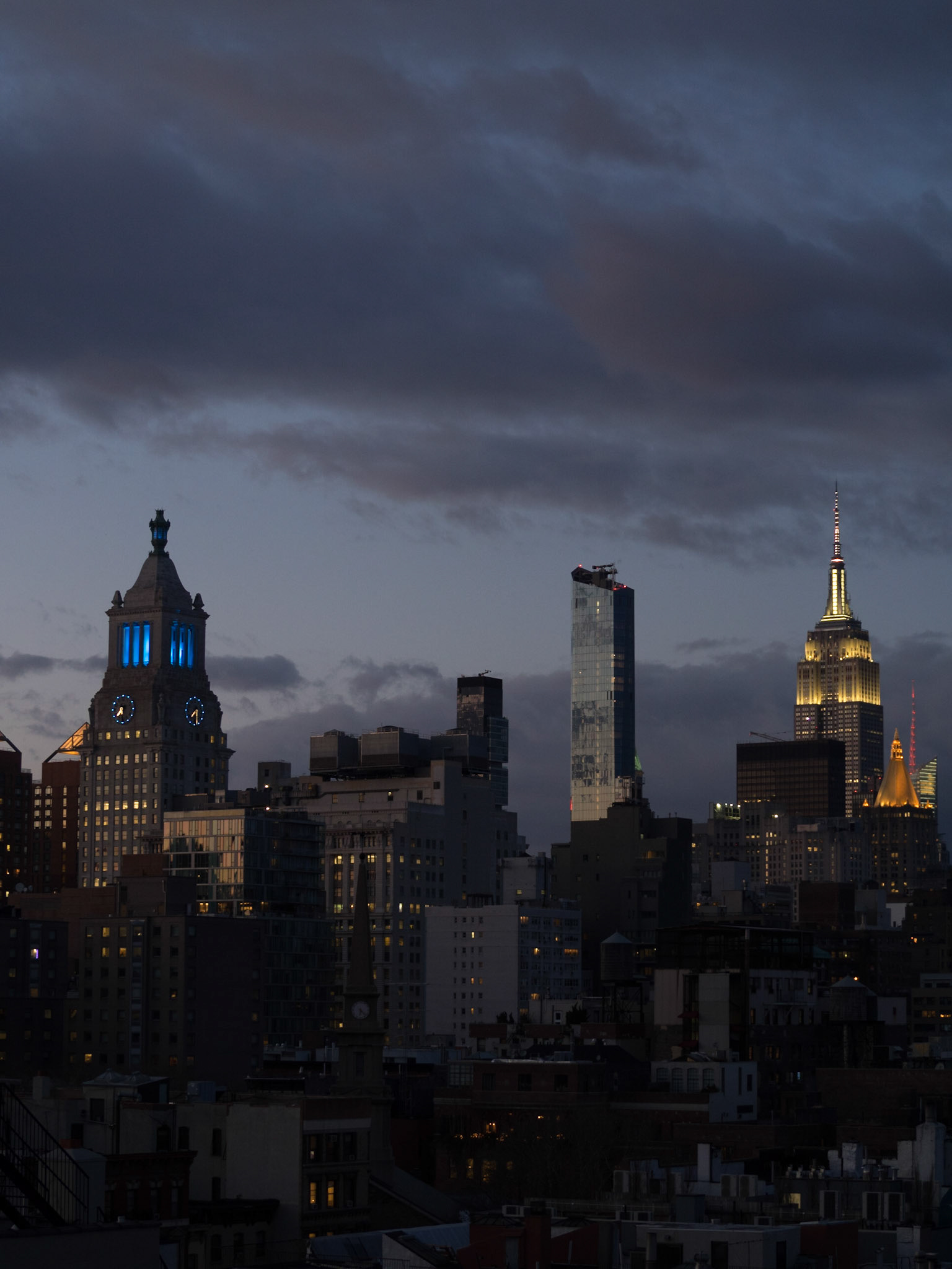 Midtown Manhattan skyline at dusk