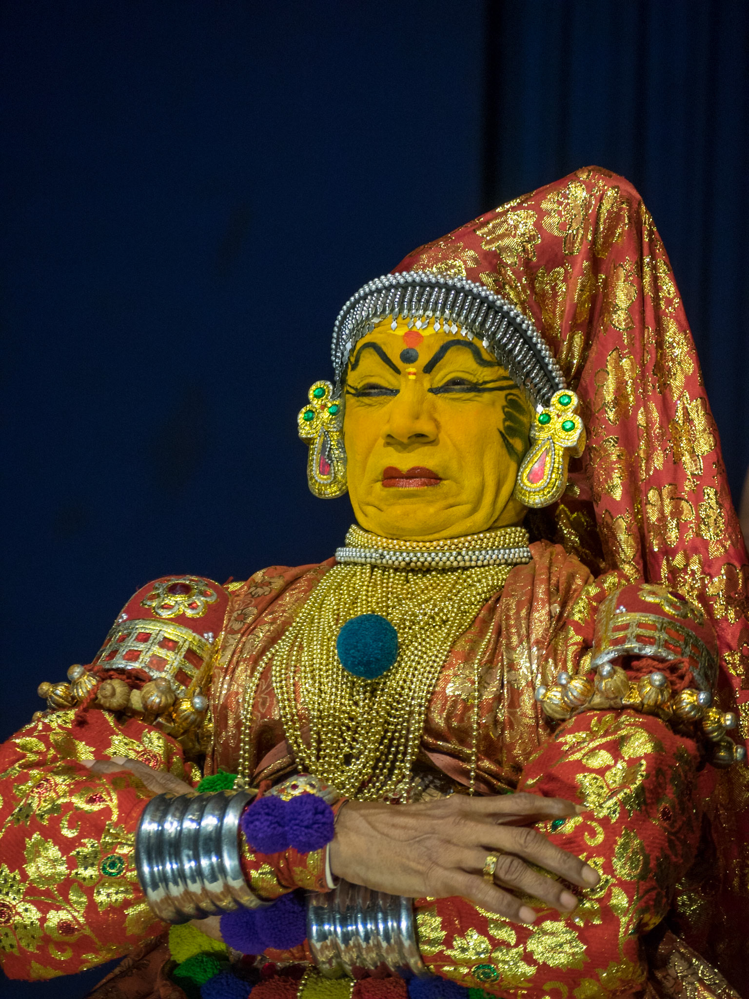 Kathakali performer with typical expression of the art