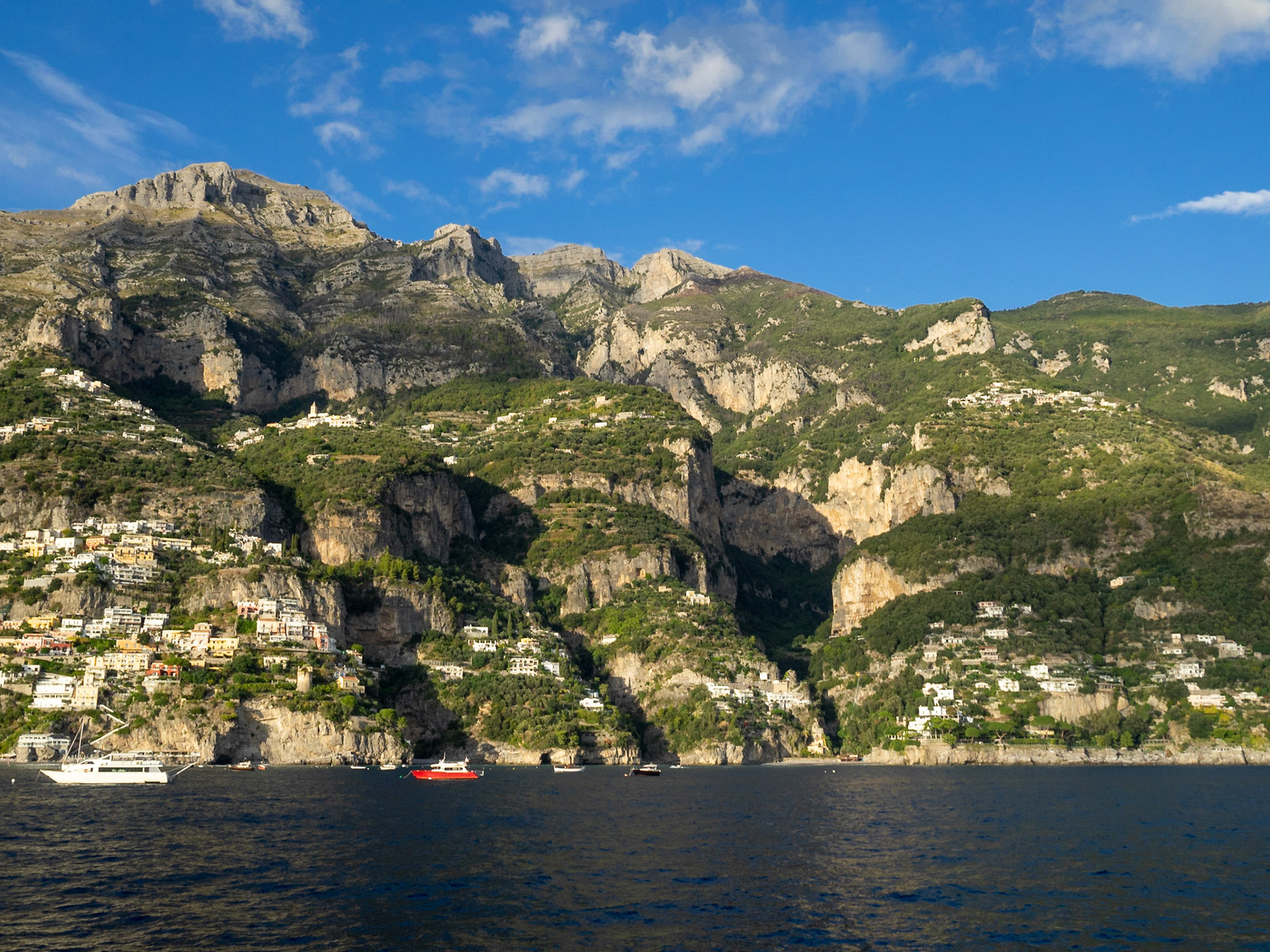 Rugged coastline of Amalfi between Positano and Amalfi