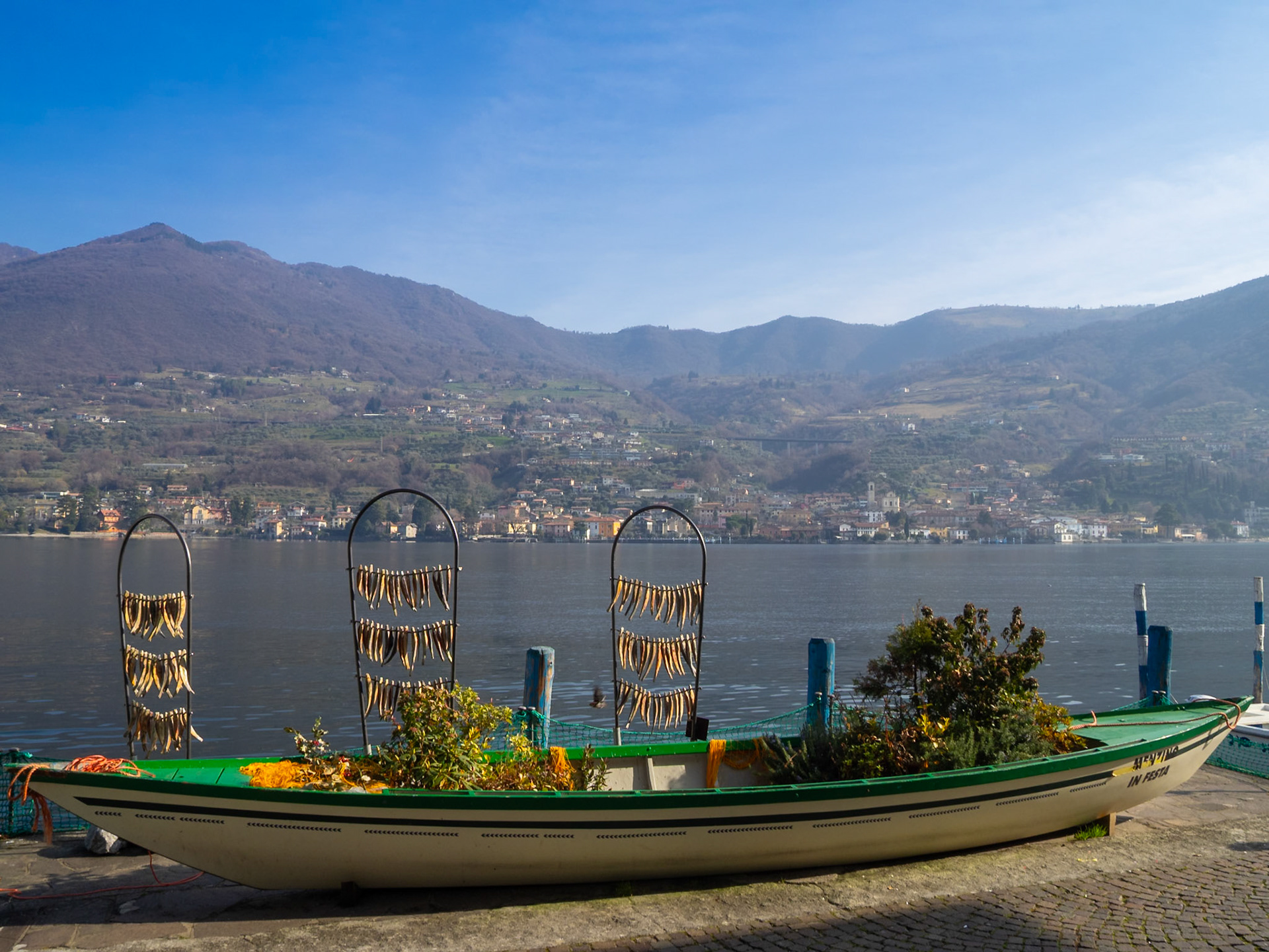 Lake Iseo shore seen from Montisola