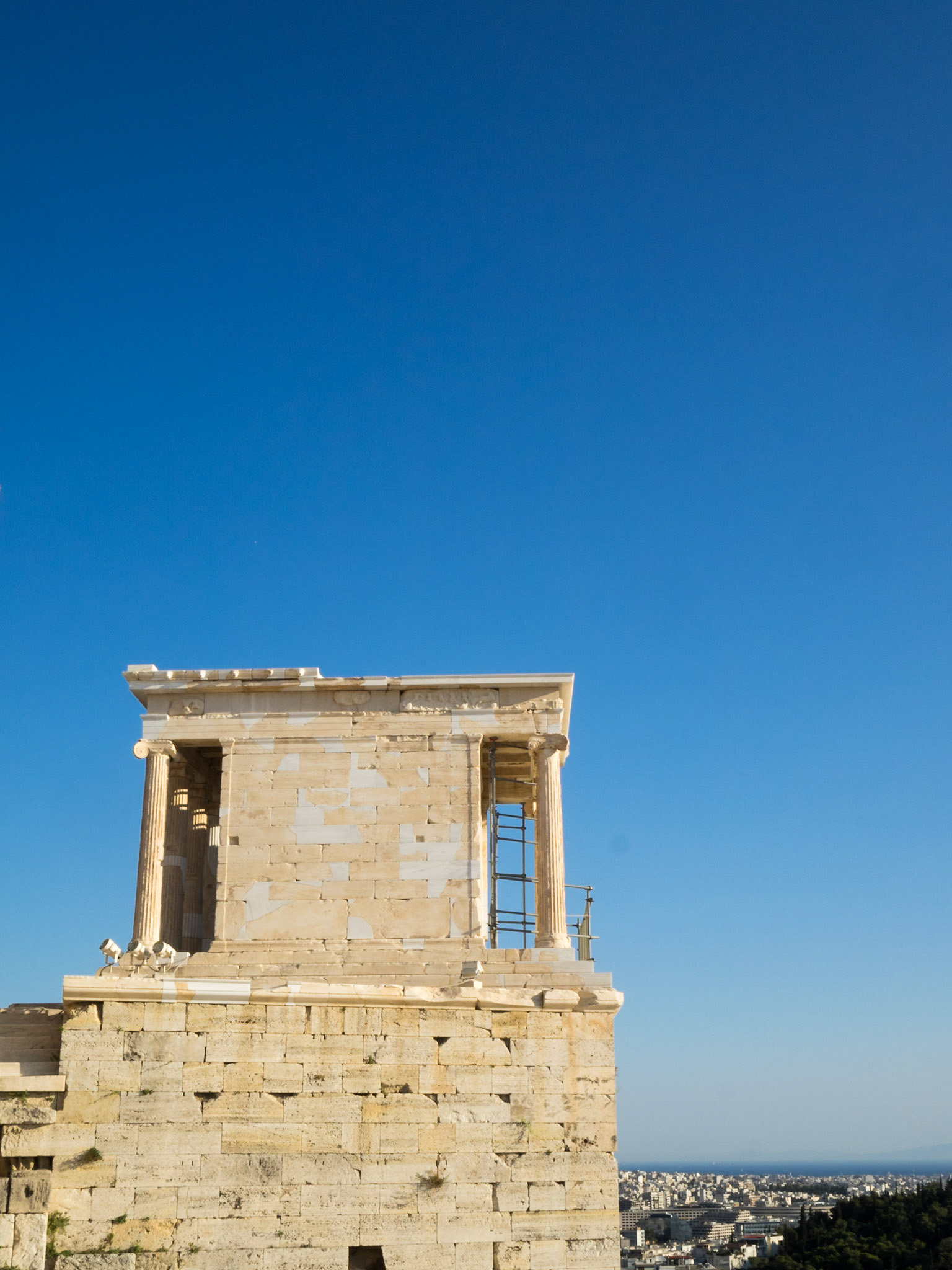 Athena Nike temple against the blue sky