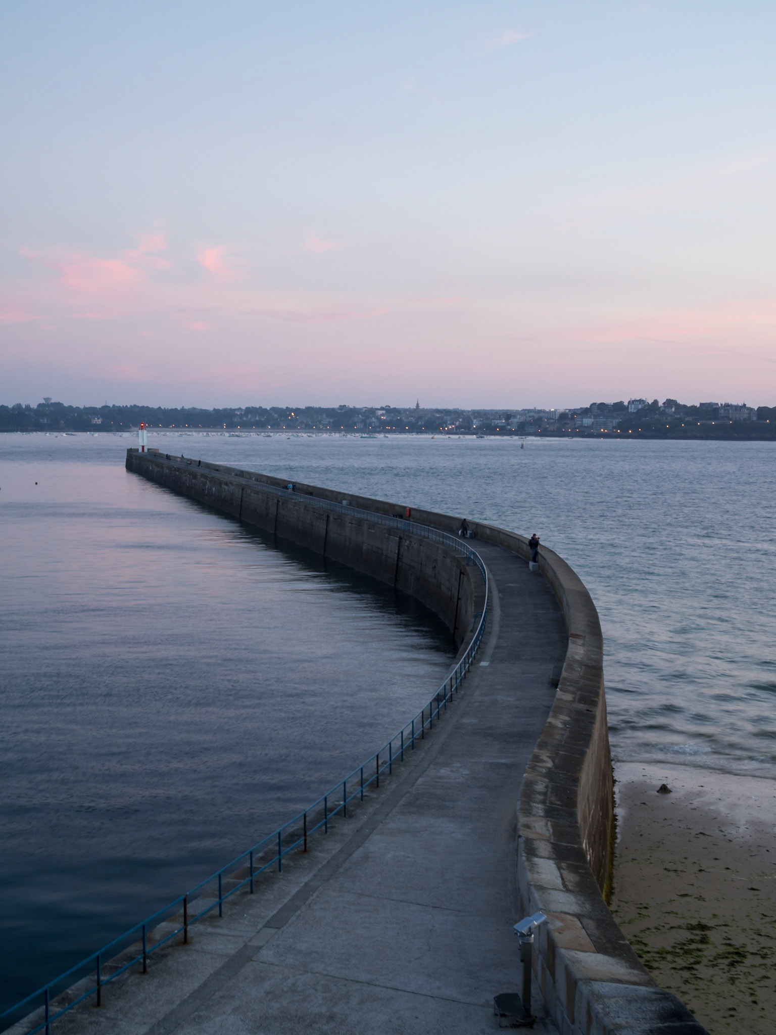 Saint-Malo port jetty at sunset