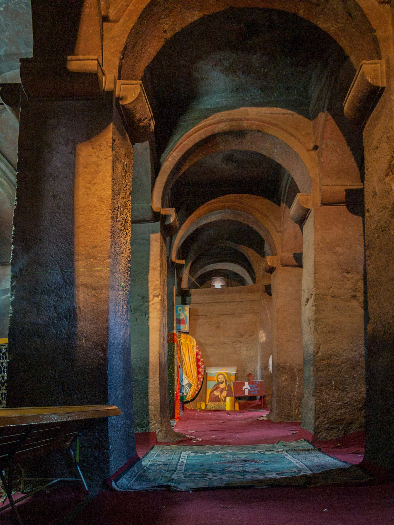 Bet Medhane Alem church in Lalibela - interior view