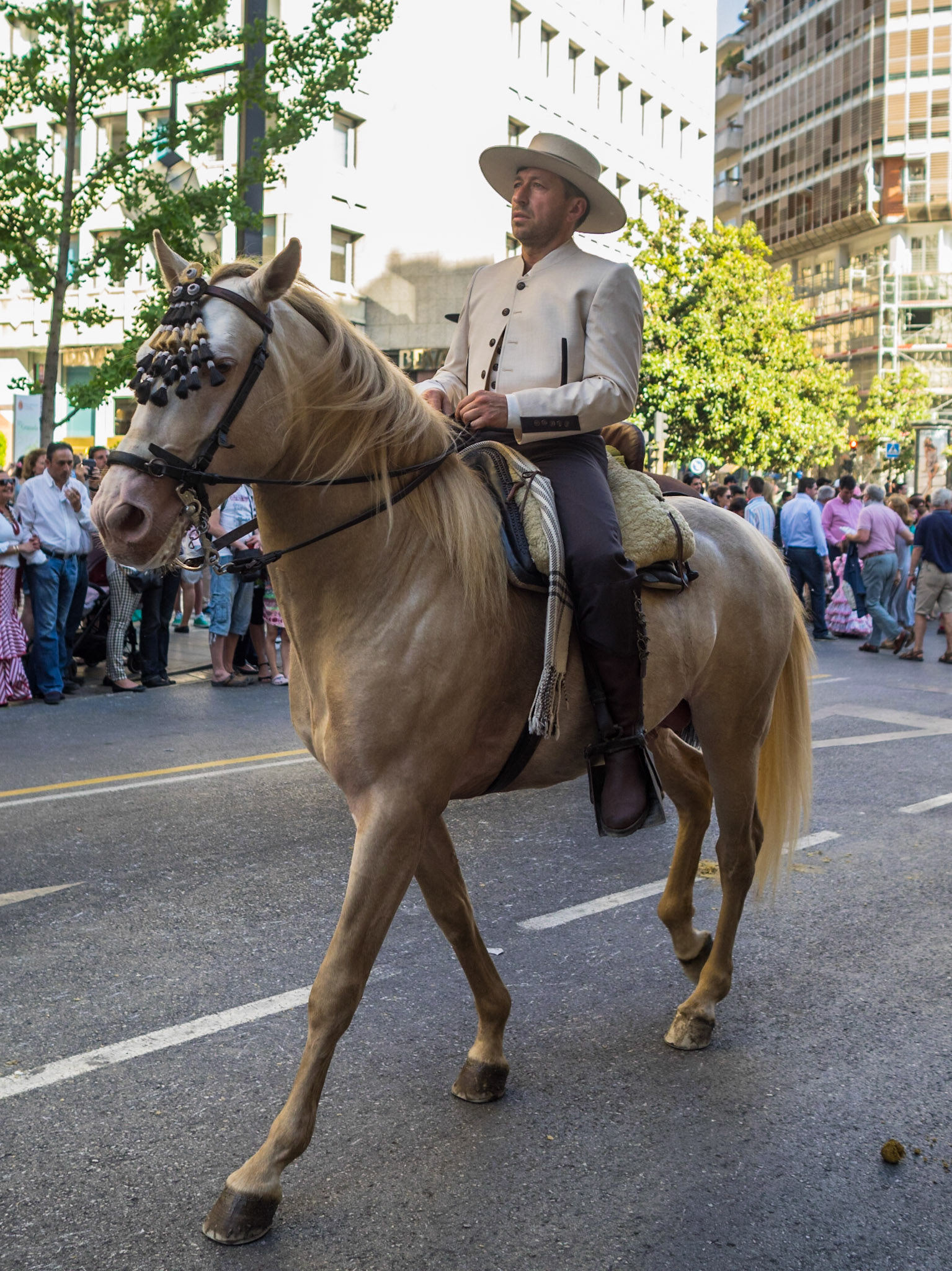 Street parade during the Las Cruces de Mayo in Granada