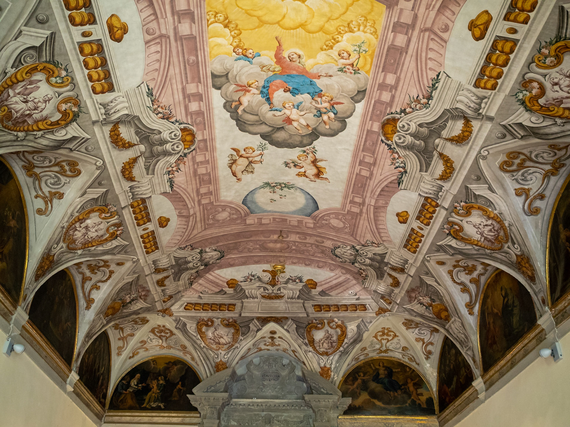 Baroque fresco ceiling of San Marco Church, Cortona