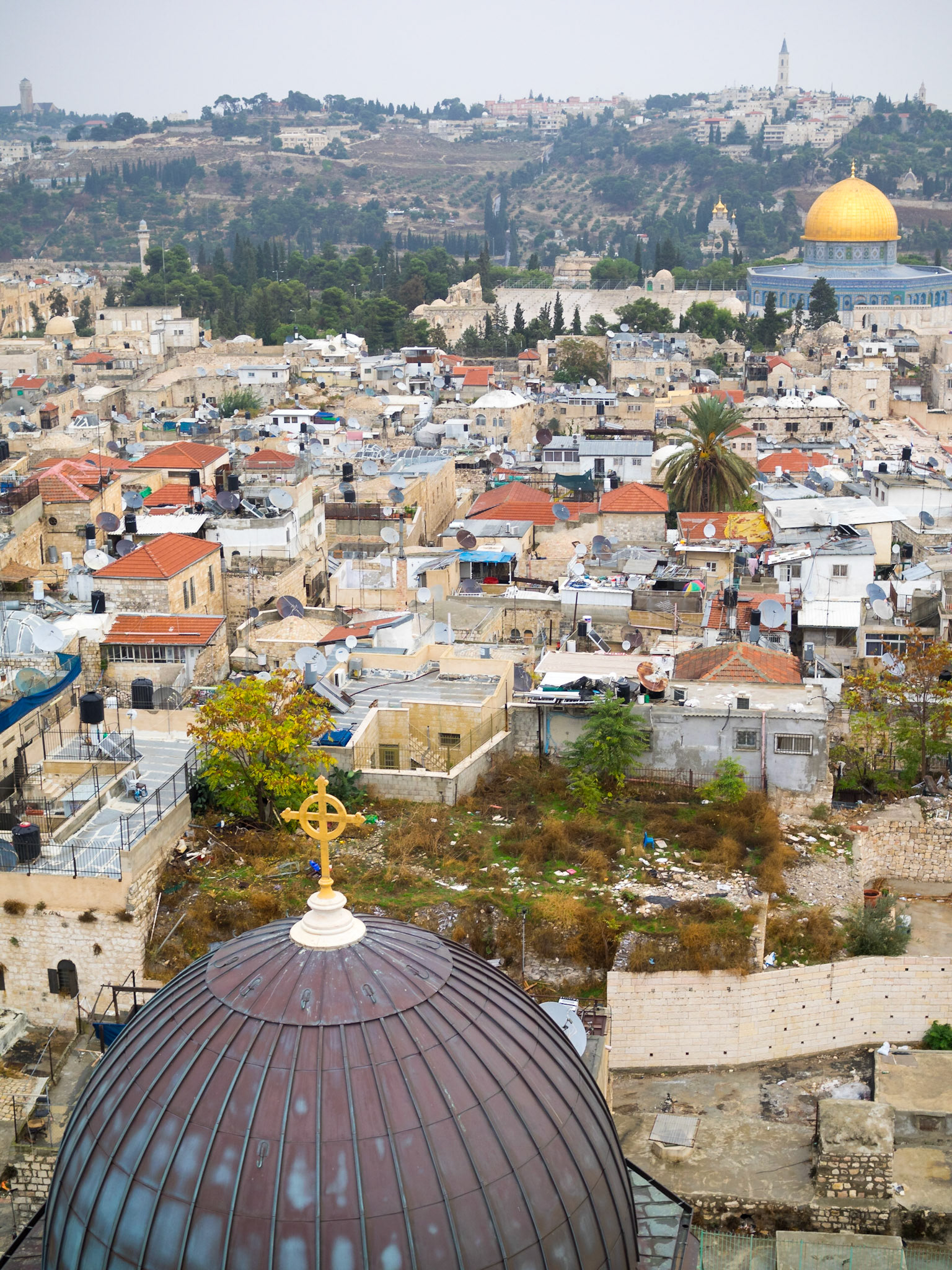 View to the Dome of the Rock from the tower of the Lutheran Church of the Redeemer