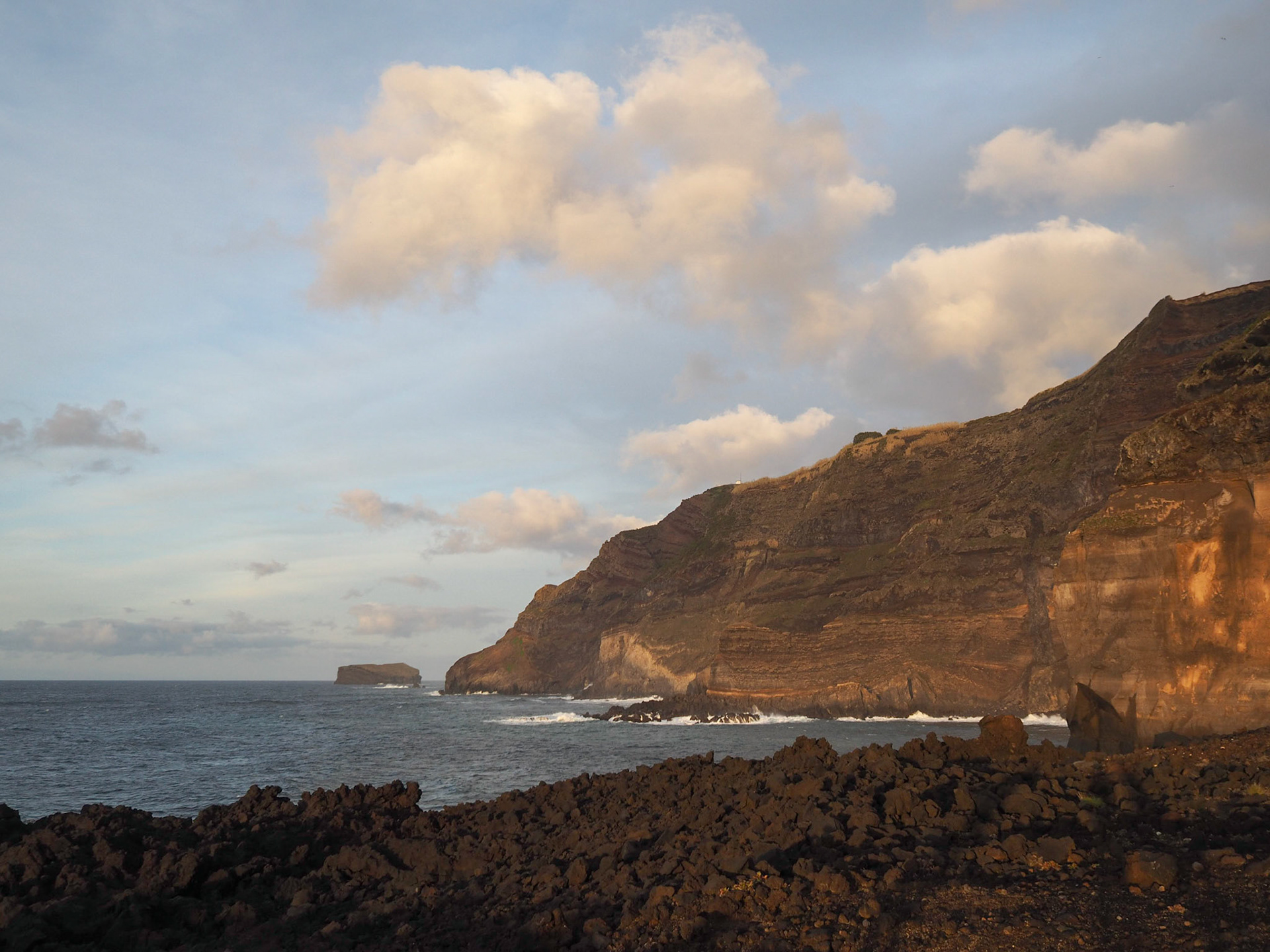 Ferraria point in Sao Miguel island at sunset