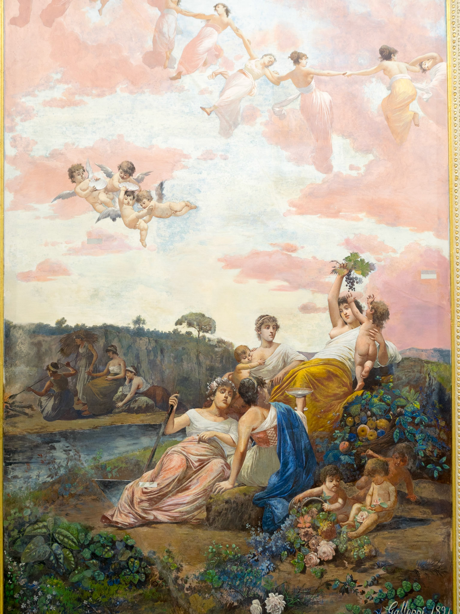 Ceiling painting inside Achillion Palace