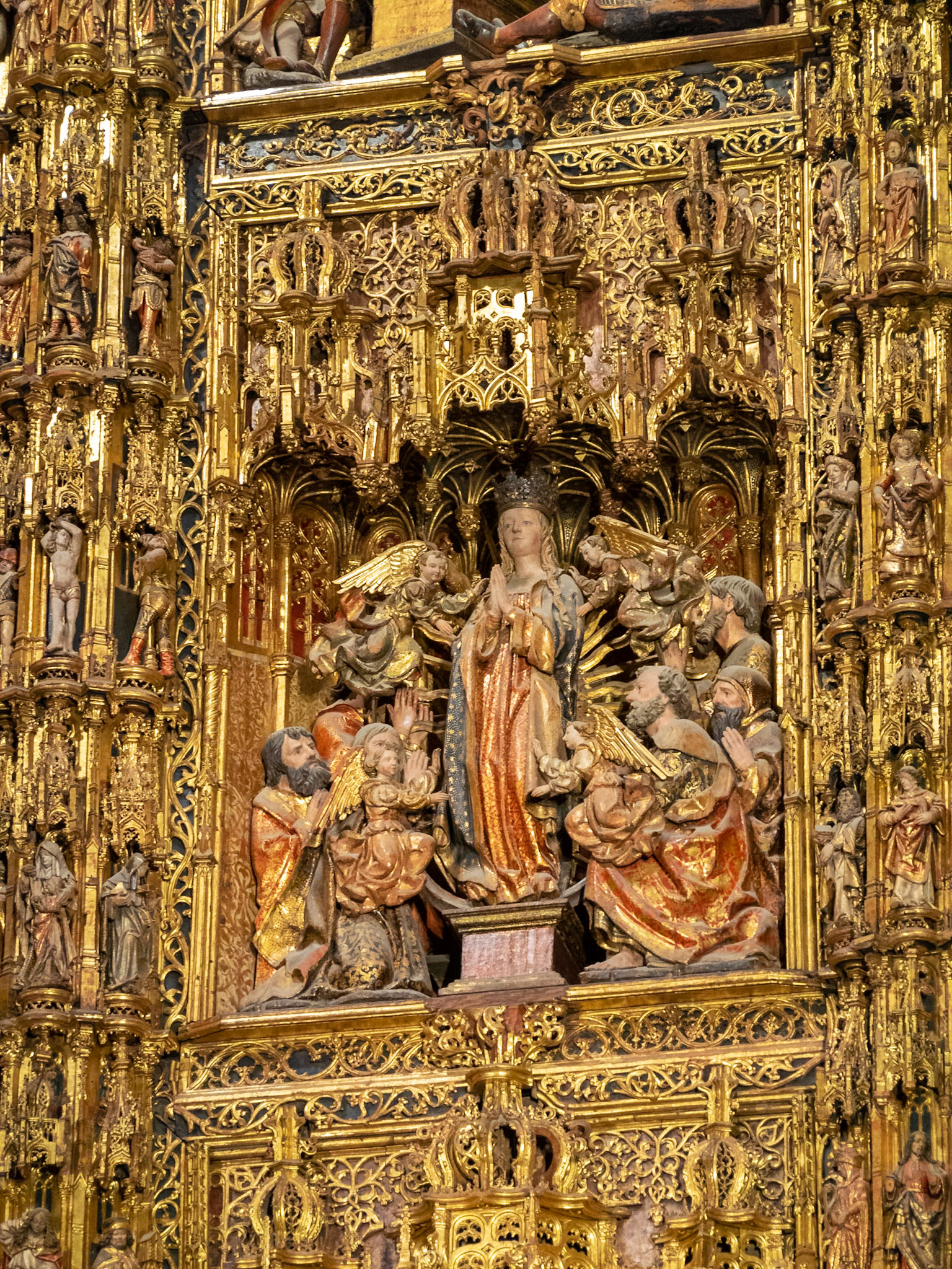 Detail of the altarpiece of Seville Cathedral Main Chapel