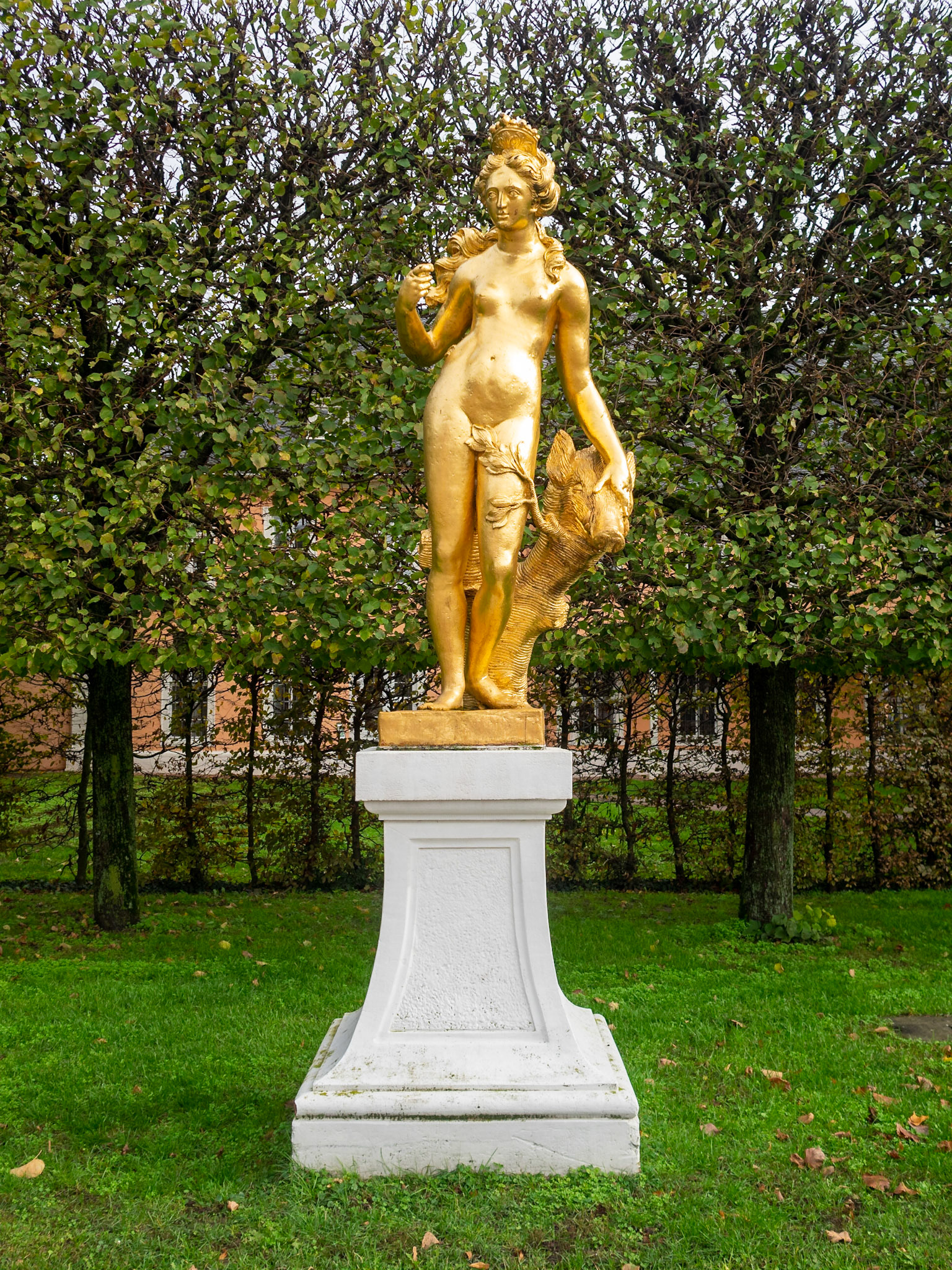 Golden statue of Schwetzingen Palace garden