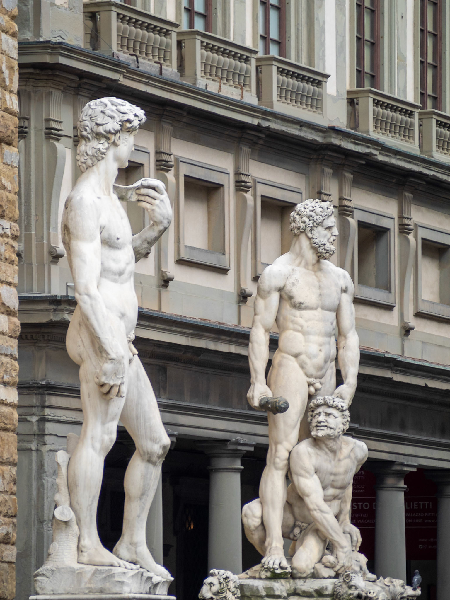 David and Ercole e Caco statues, Piazza della Signoria, Florence