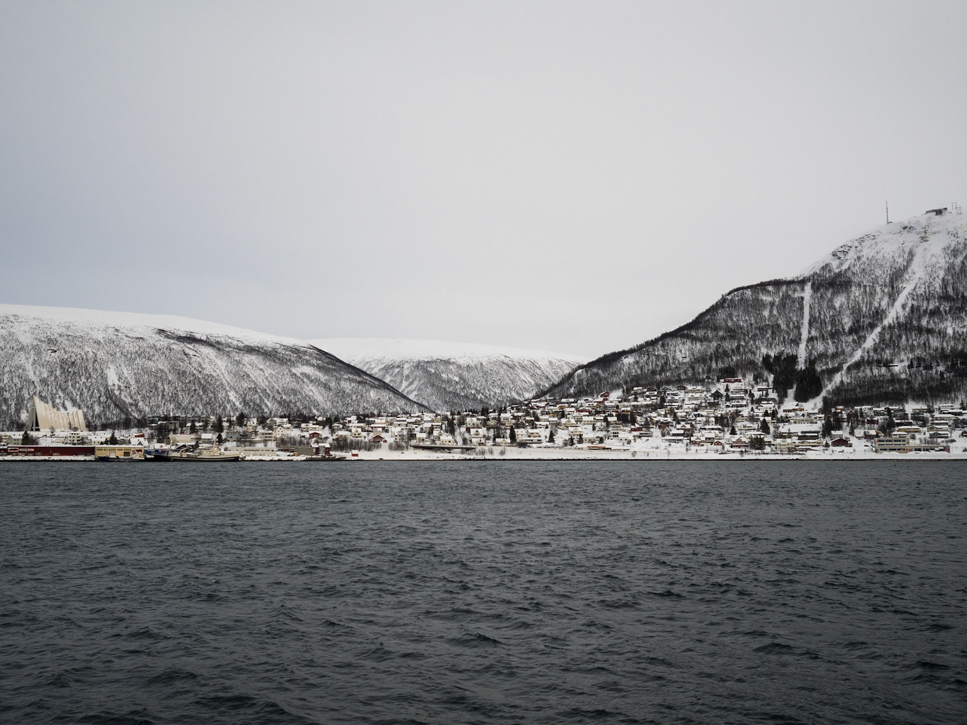 Tromso fjord in winter