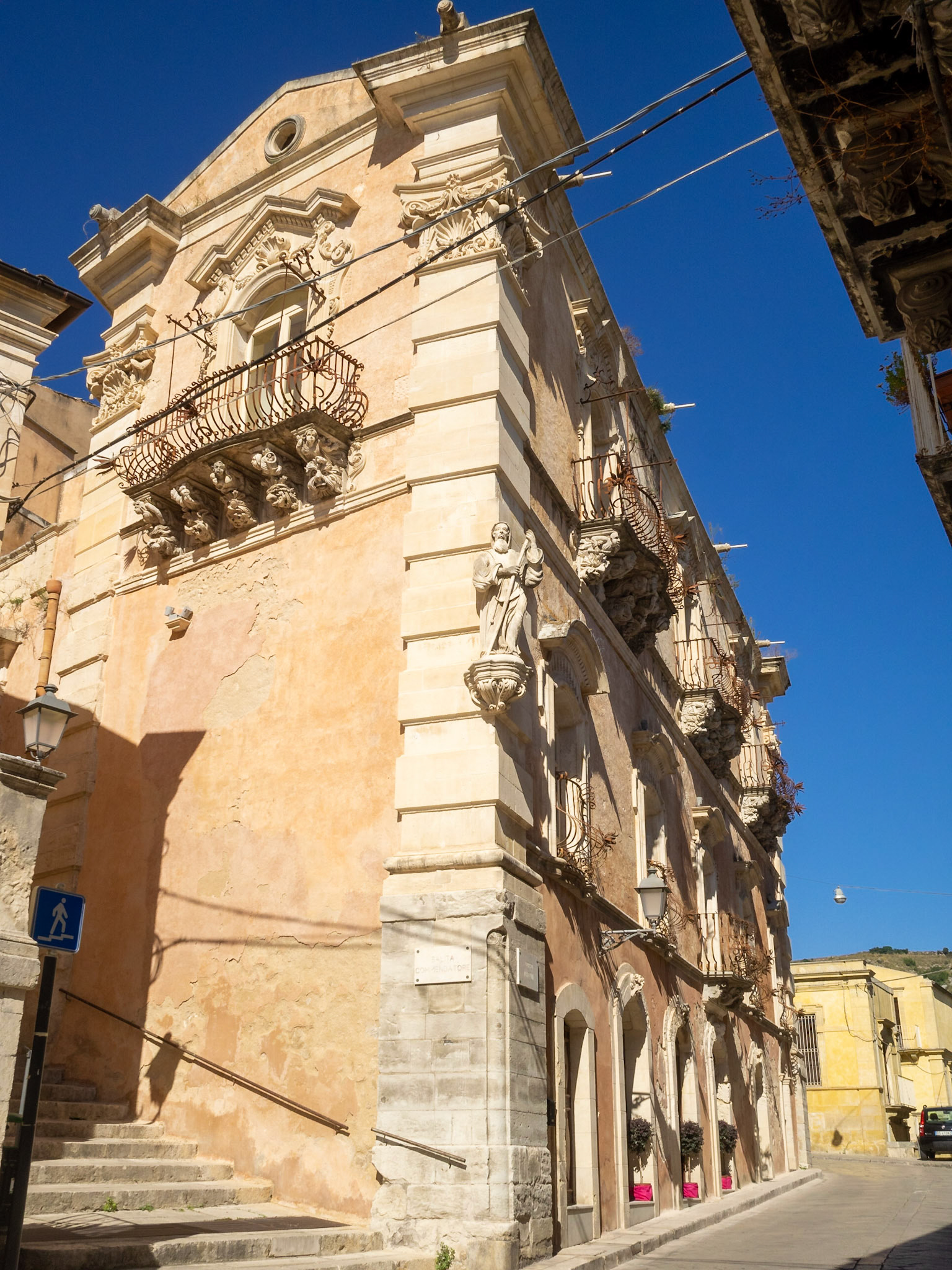 Genral view of Palazzo Cosentini baroque facade, Ragusa