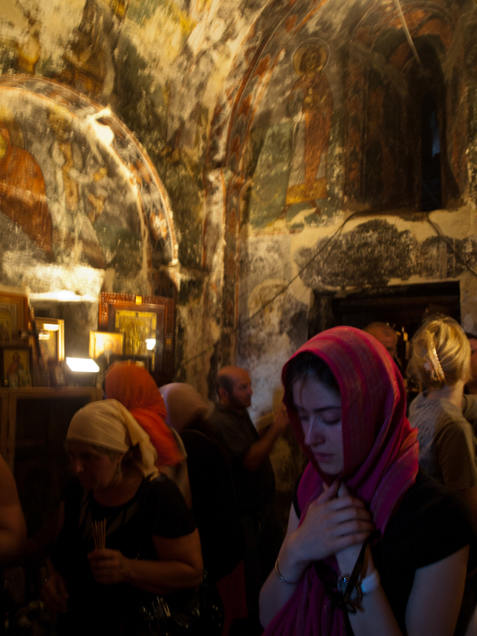 Fresco in the interior of the Lamaria Church in Svaneti