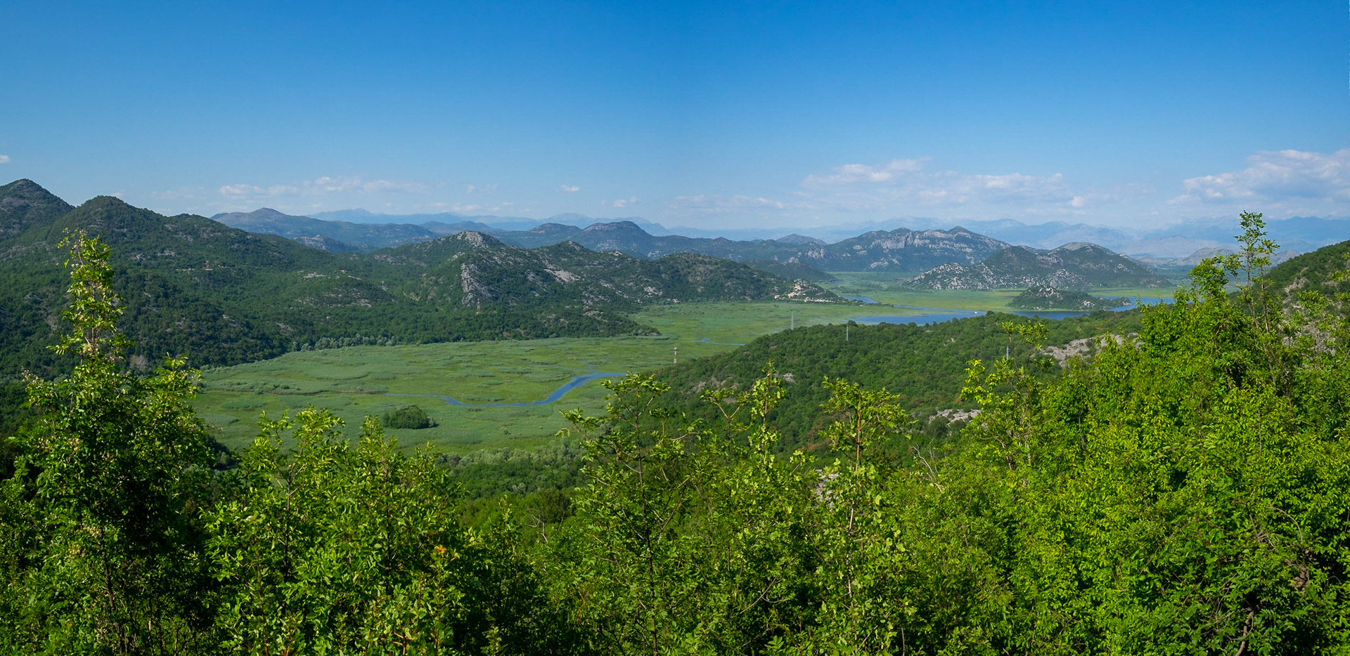 Rijeka Krnojevica River entering Lake Skadar, Montenegro