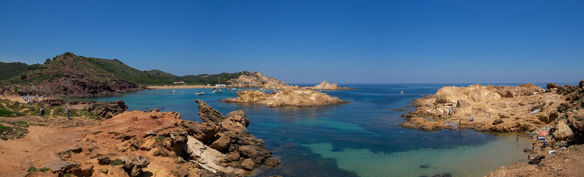 Panorama of Cala Pregonda several beaches, Menorca