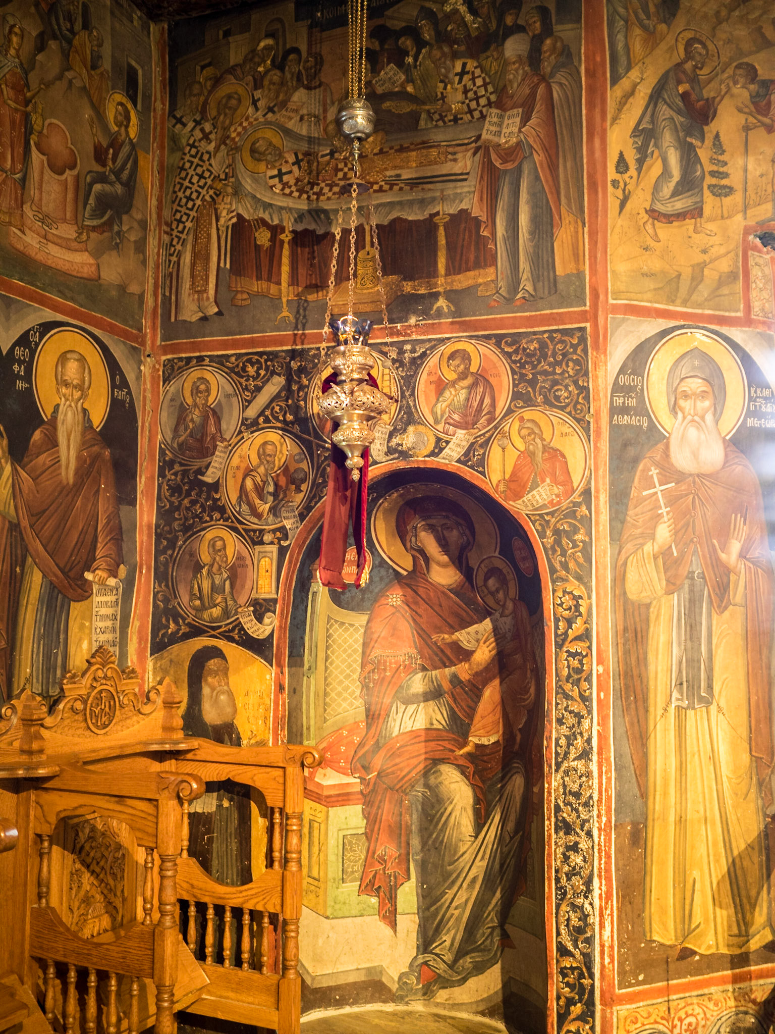 Wall frescos of Monastery of St Nikolaou Anapafsa monastery