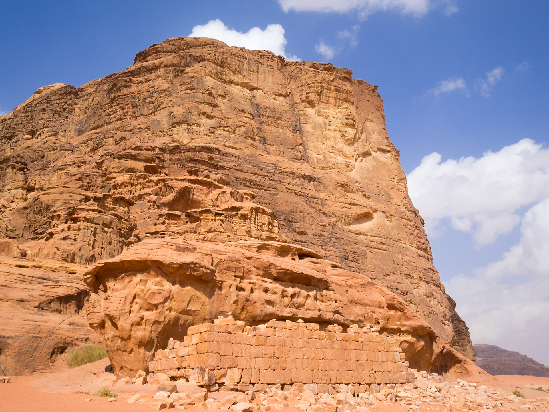 Lawrence of Arabia house ruins in Wadi Rum desert