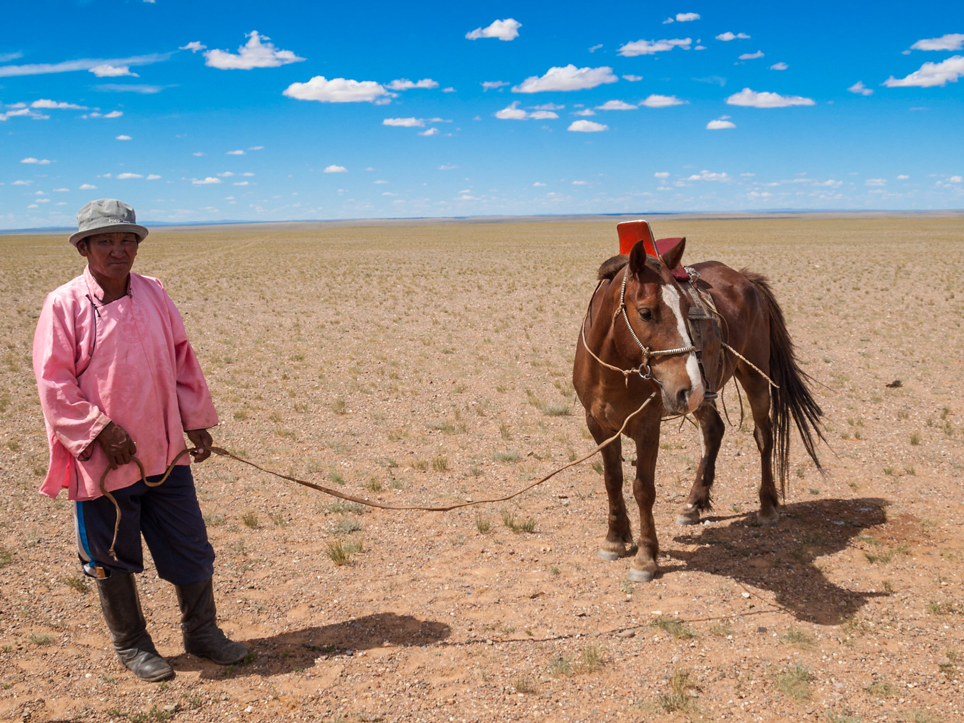 Mongolian man and horse